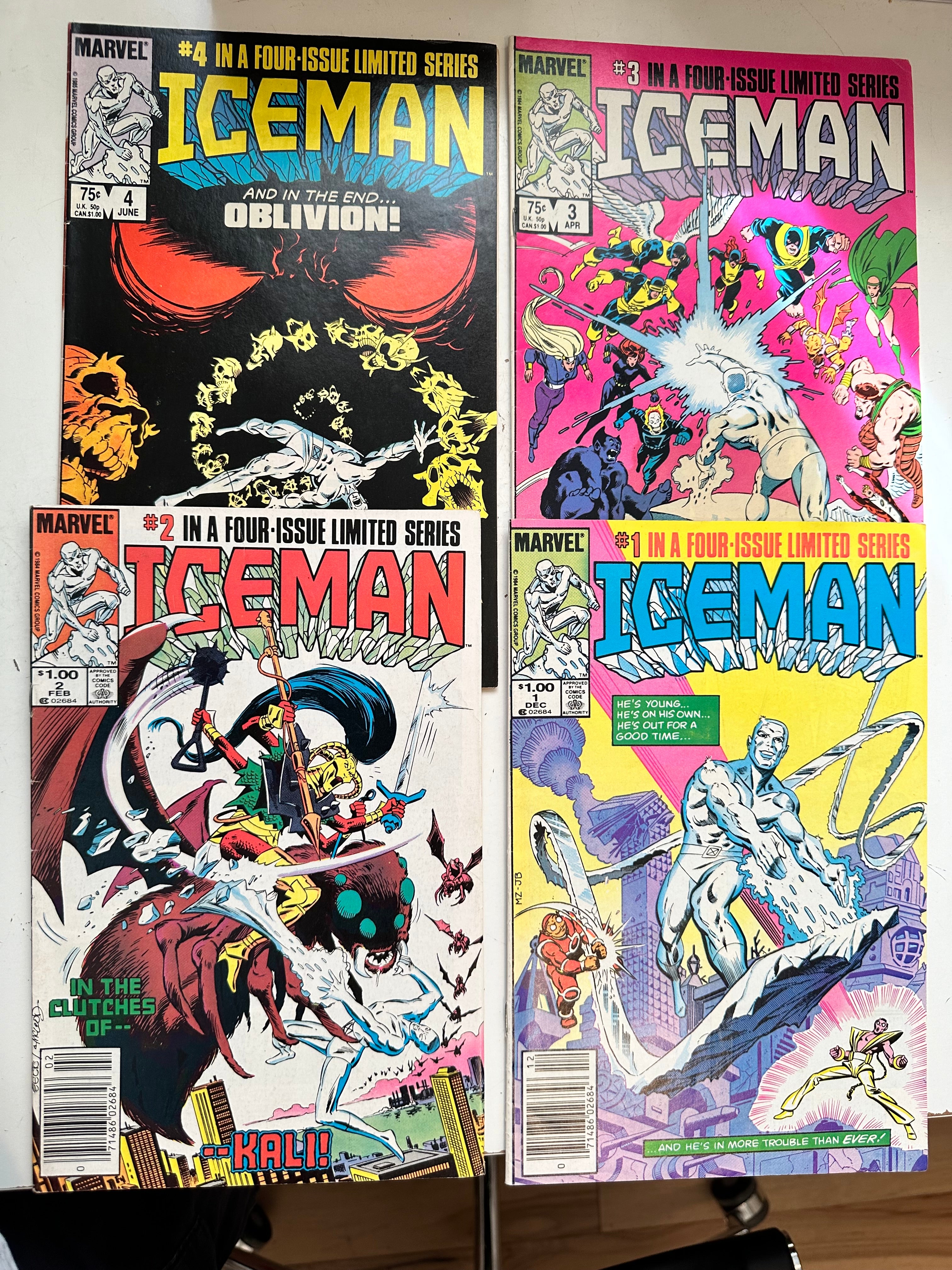 Marvel Iceman 4 comics mini set