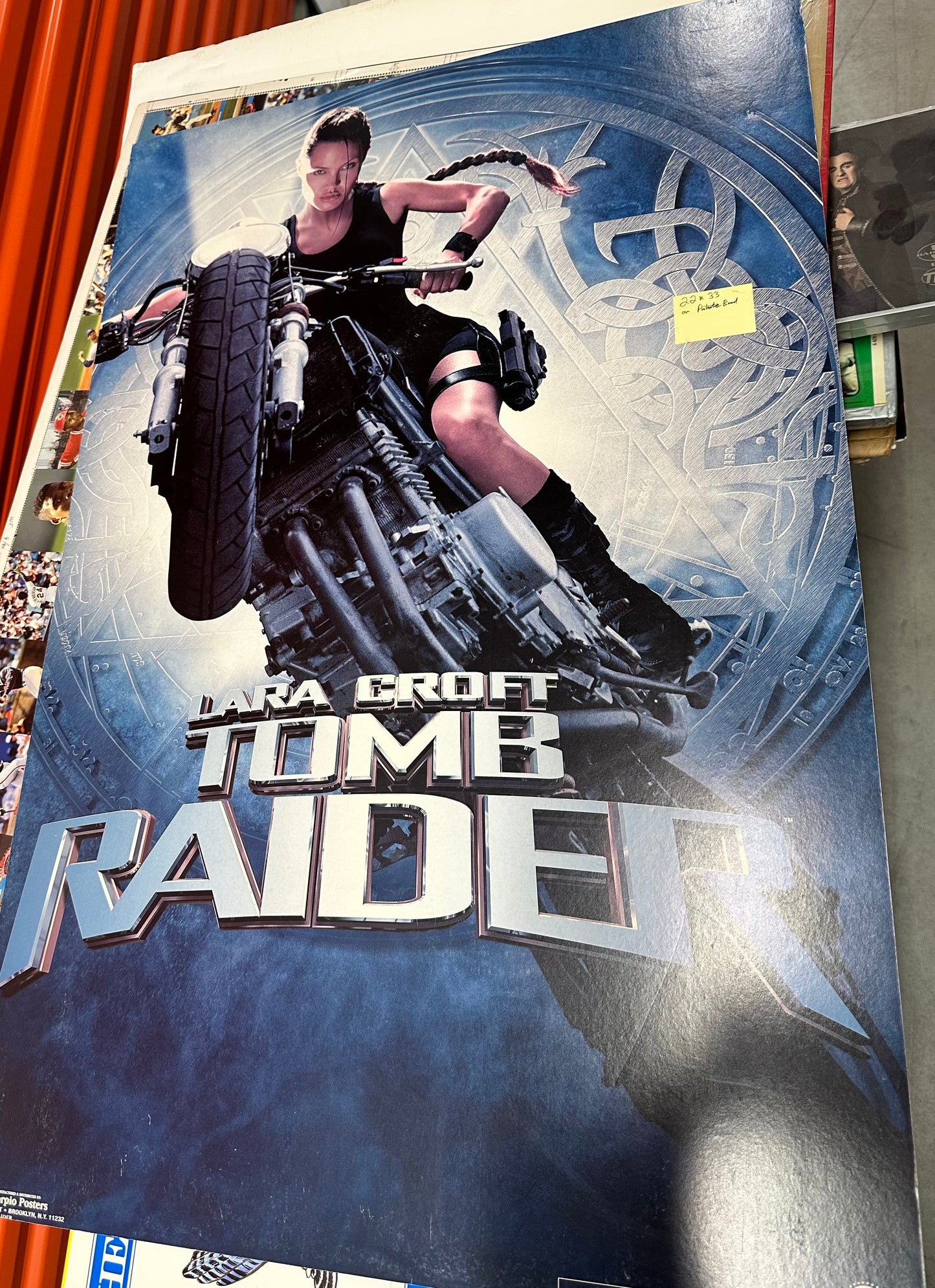 Tomb Raider rare large 22x33 movie poster on Particle board 2001