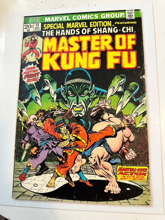 Marvel, special edition #15 Master of kung fu, first appearance of Shang Chi!