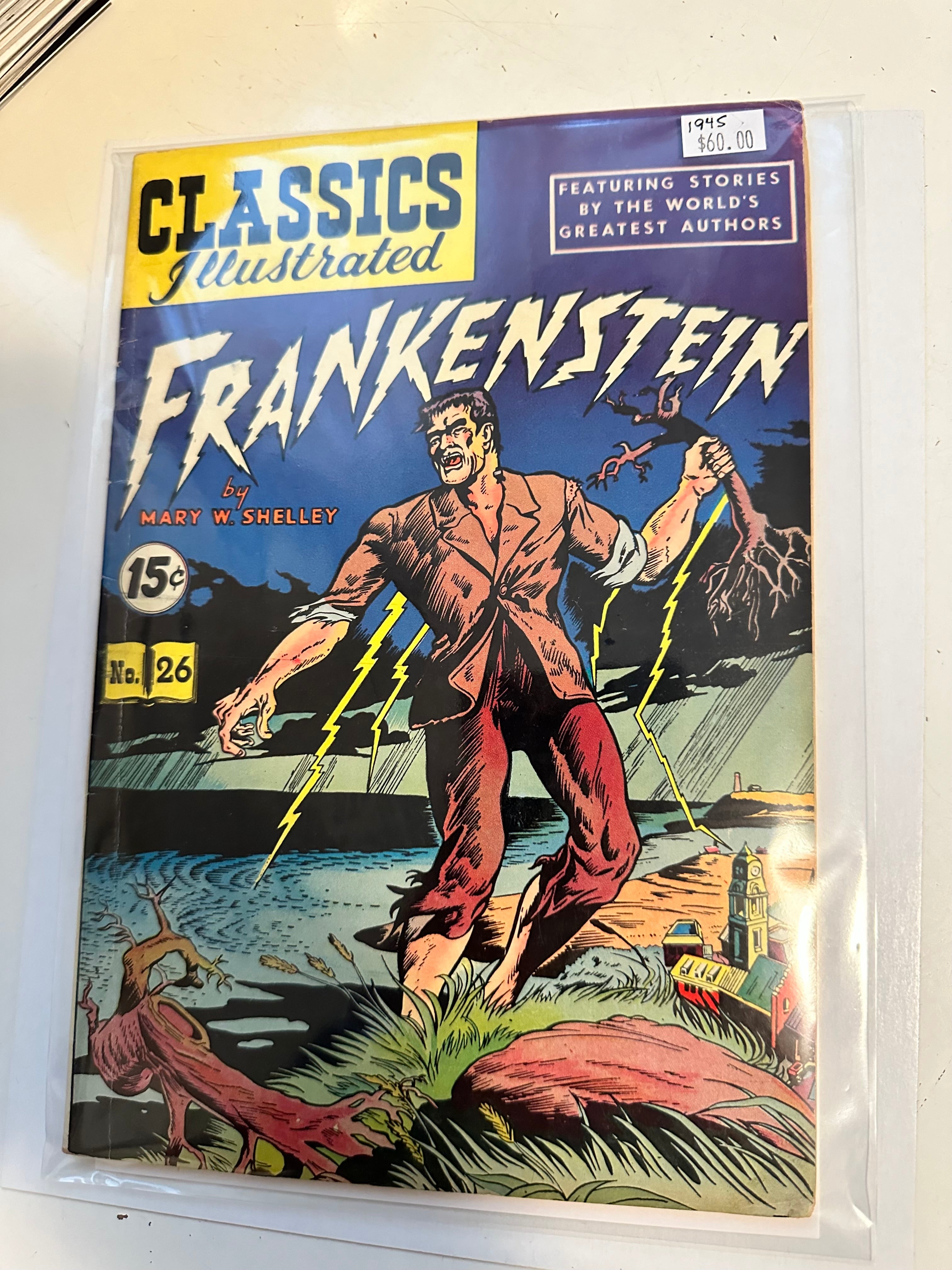 Classic illustrated rare Frankenstein comic book 1945