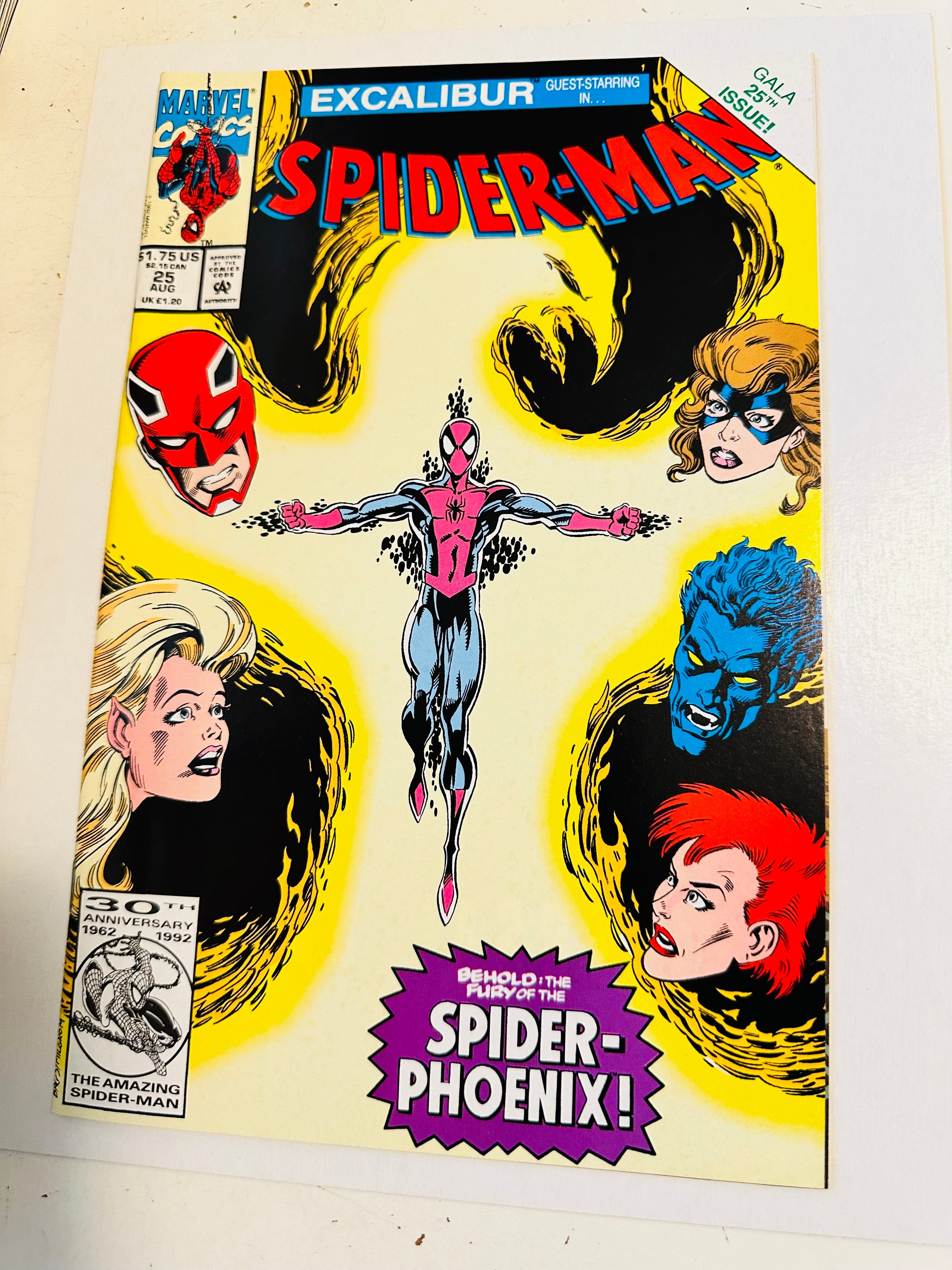 Spider-Man, number 25 with Excalibur Spidey Phoenix high grade comic 1992