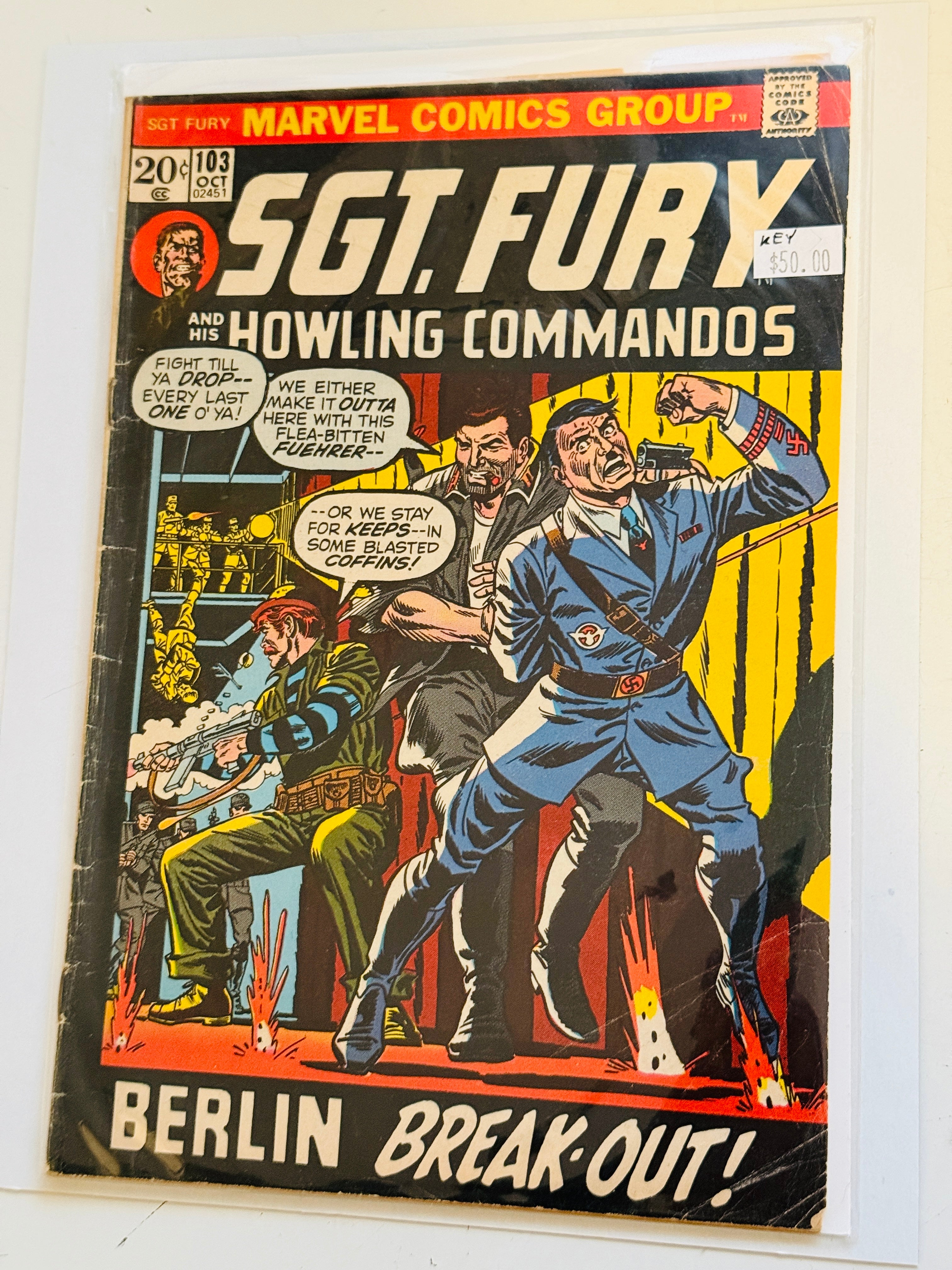 Sgt. Fury vintage key Hitler comic cover key issue #103