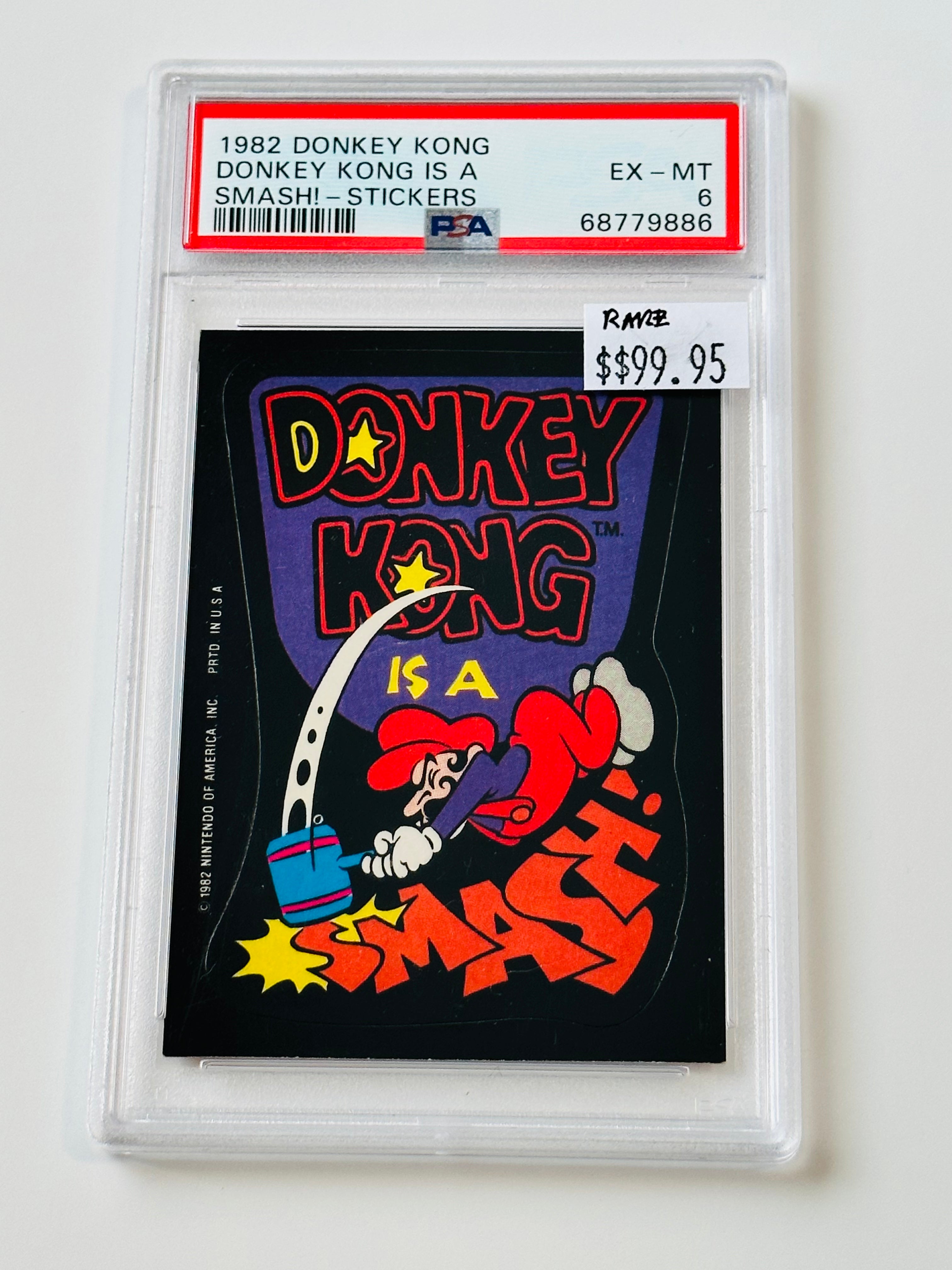 Donkey Kong PSA high grade sticker 1982.
