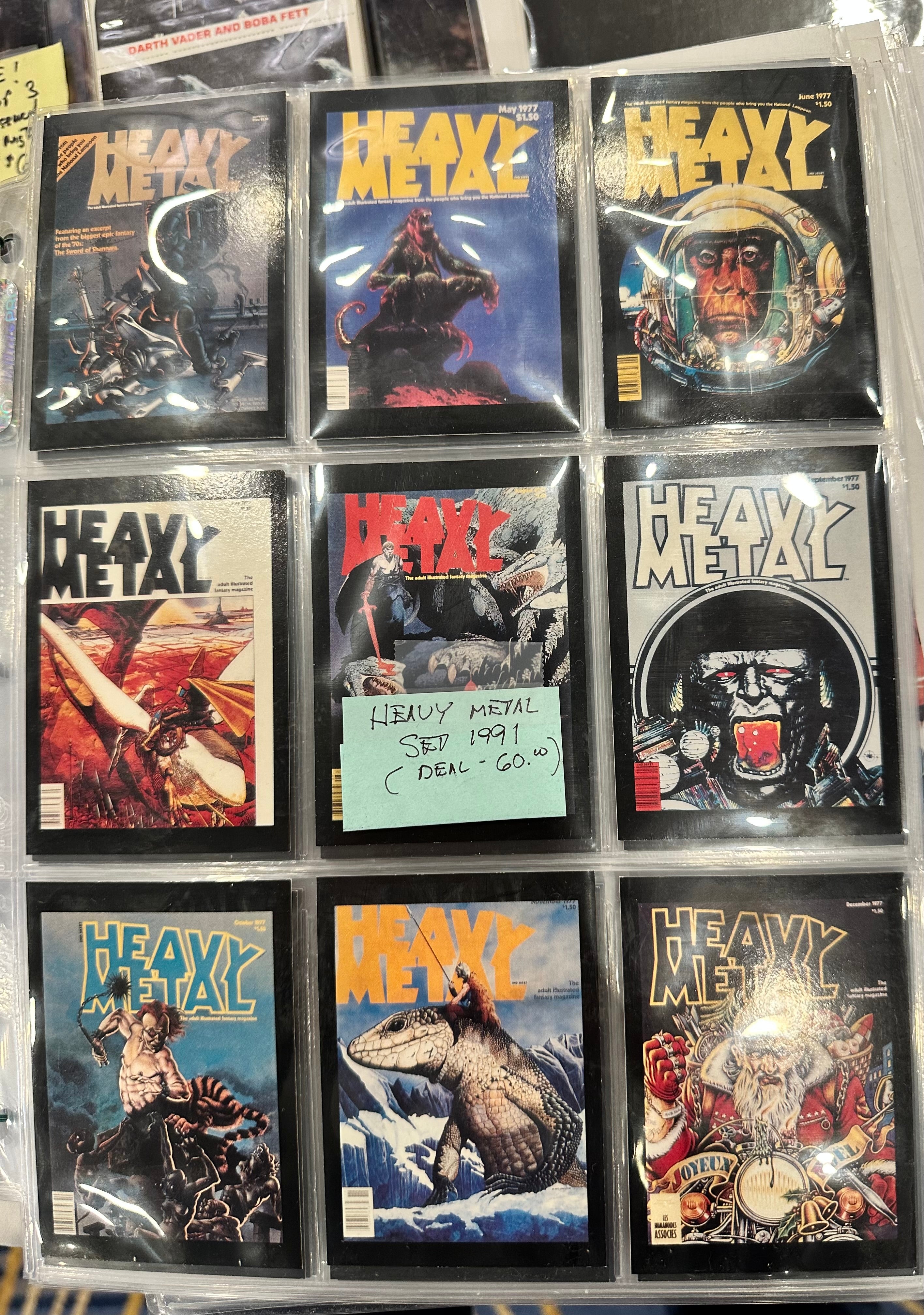 Heavy metal magazine covers rare cards set in pages 1991