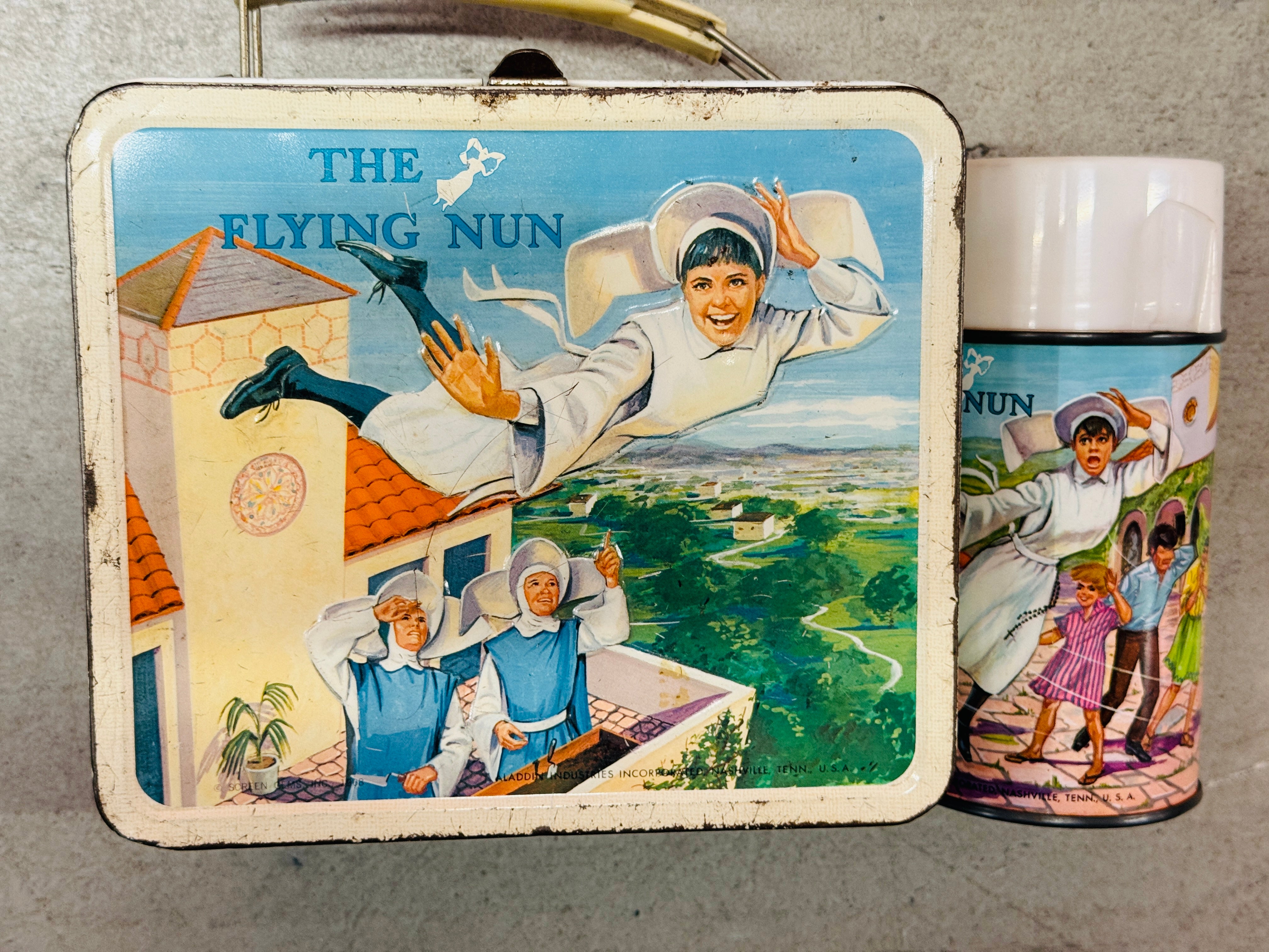Flying Nun TV show rare Lunch box and Thermos 1968