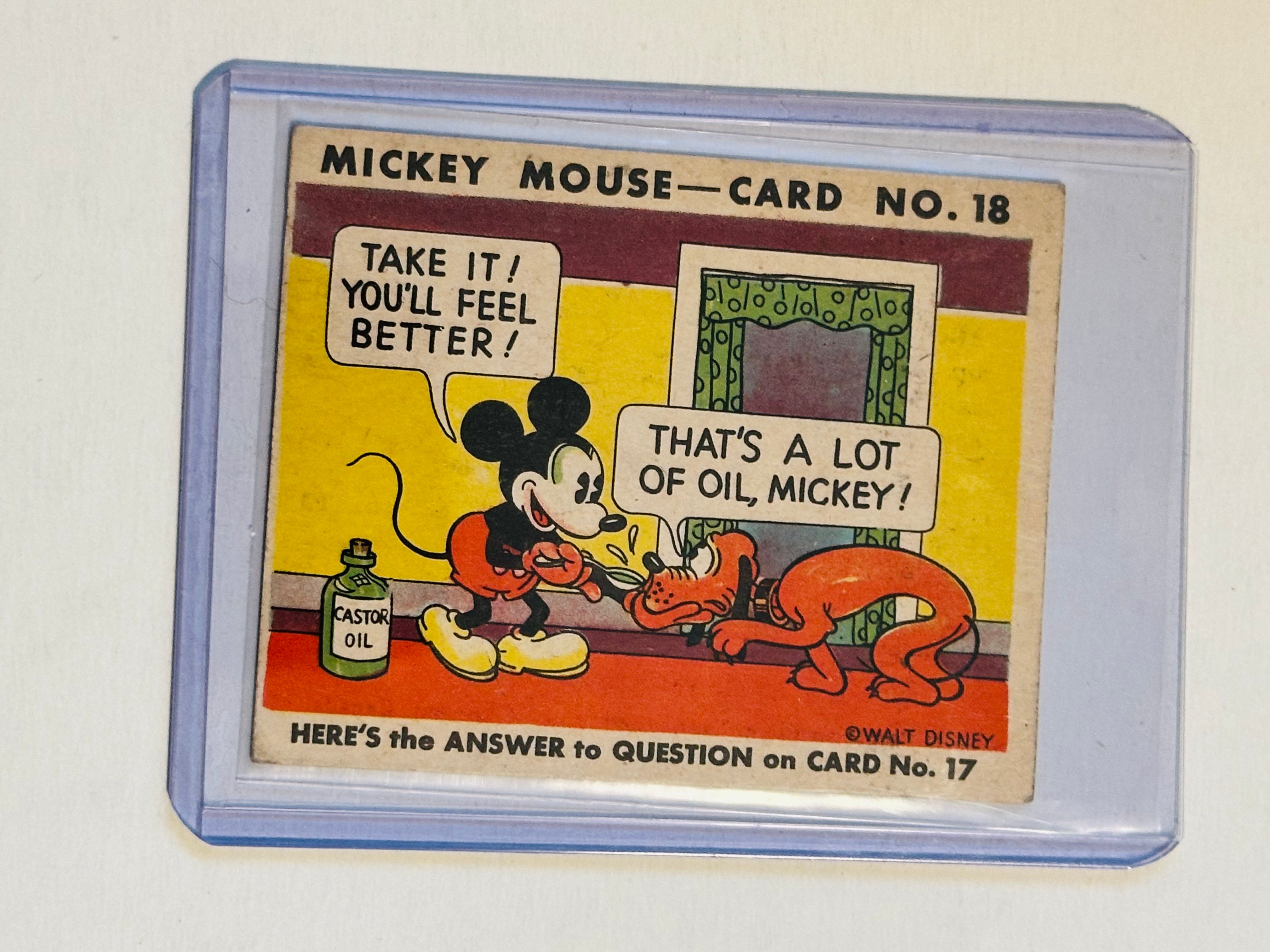 Mickey Mouse Disney rare Opc Canadian version vintage original card 1935
