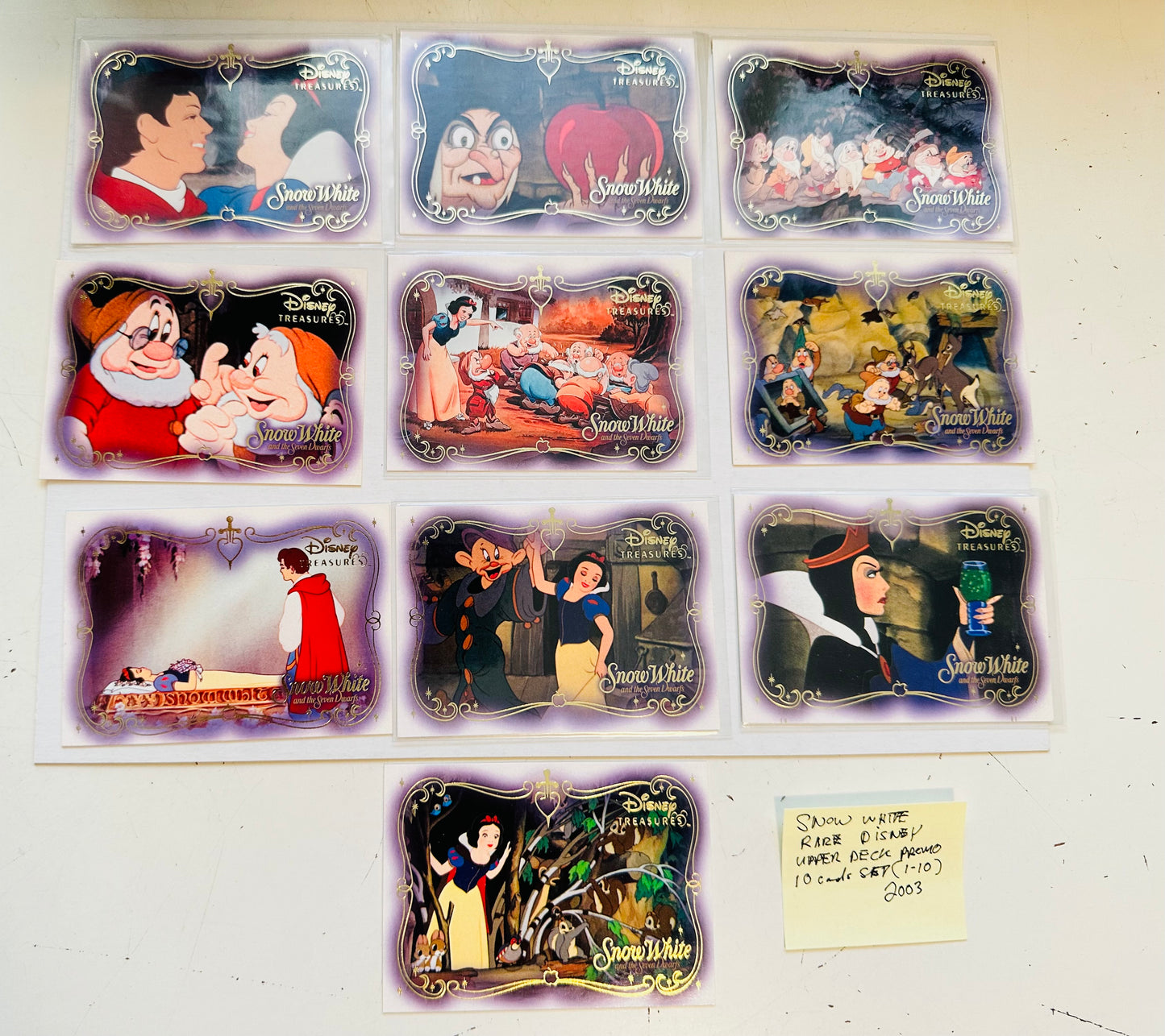 Snow White Disney treasures rare 10 cards insert set from Upper Deck 2003