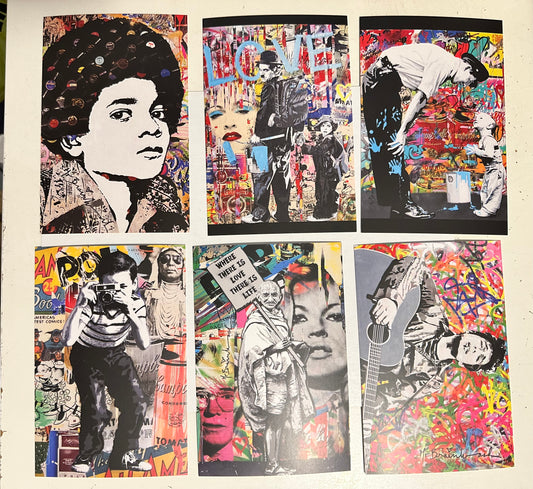 Mr.Brainwash rare 6 postcards from Art Basel 2011