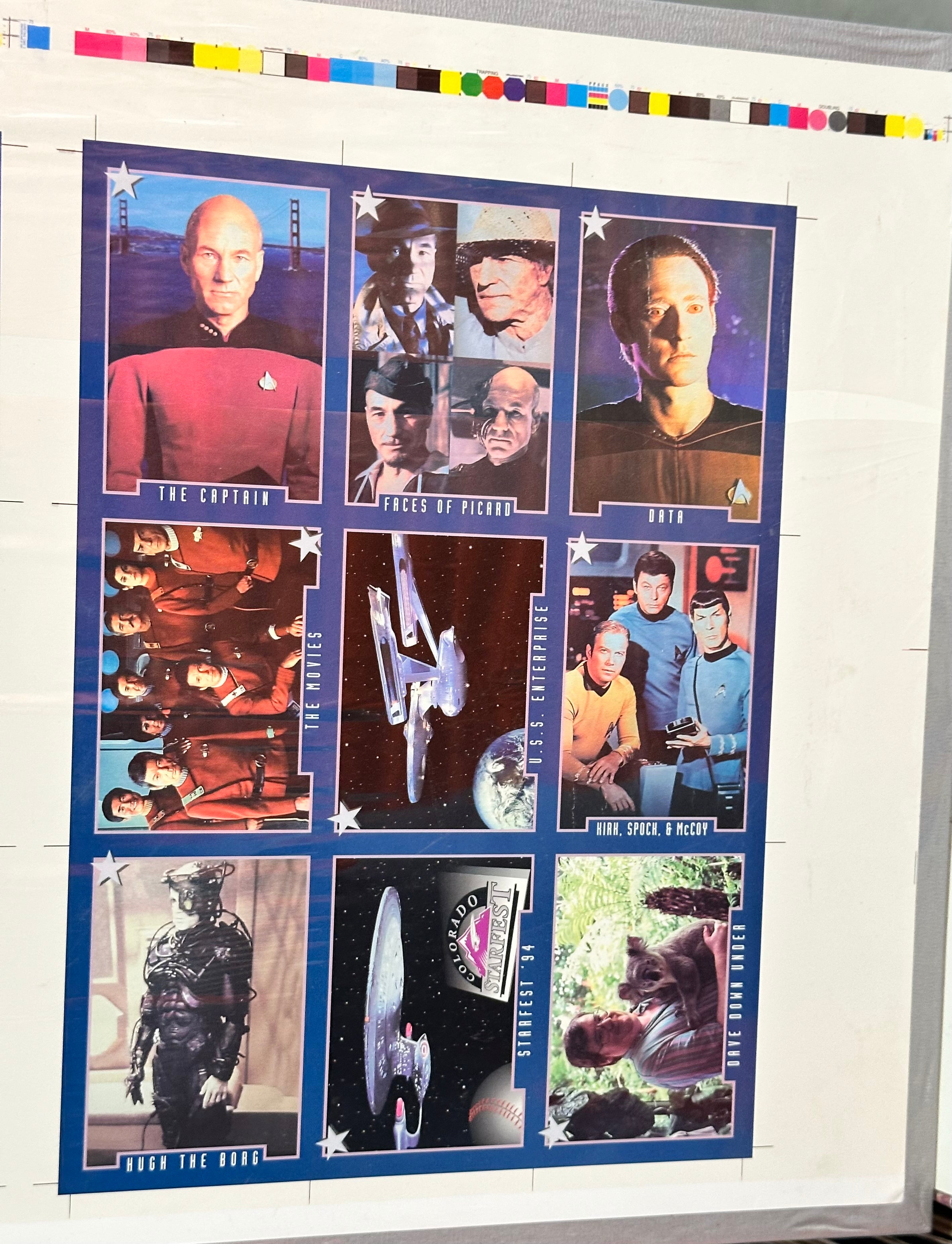 Star Trek Denver convention rare limited issued cards uncut sheet matted 1990s