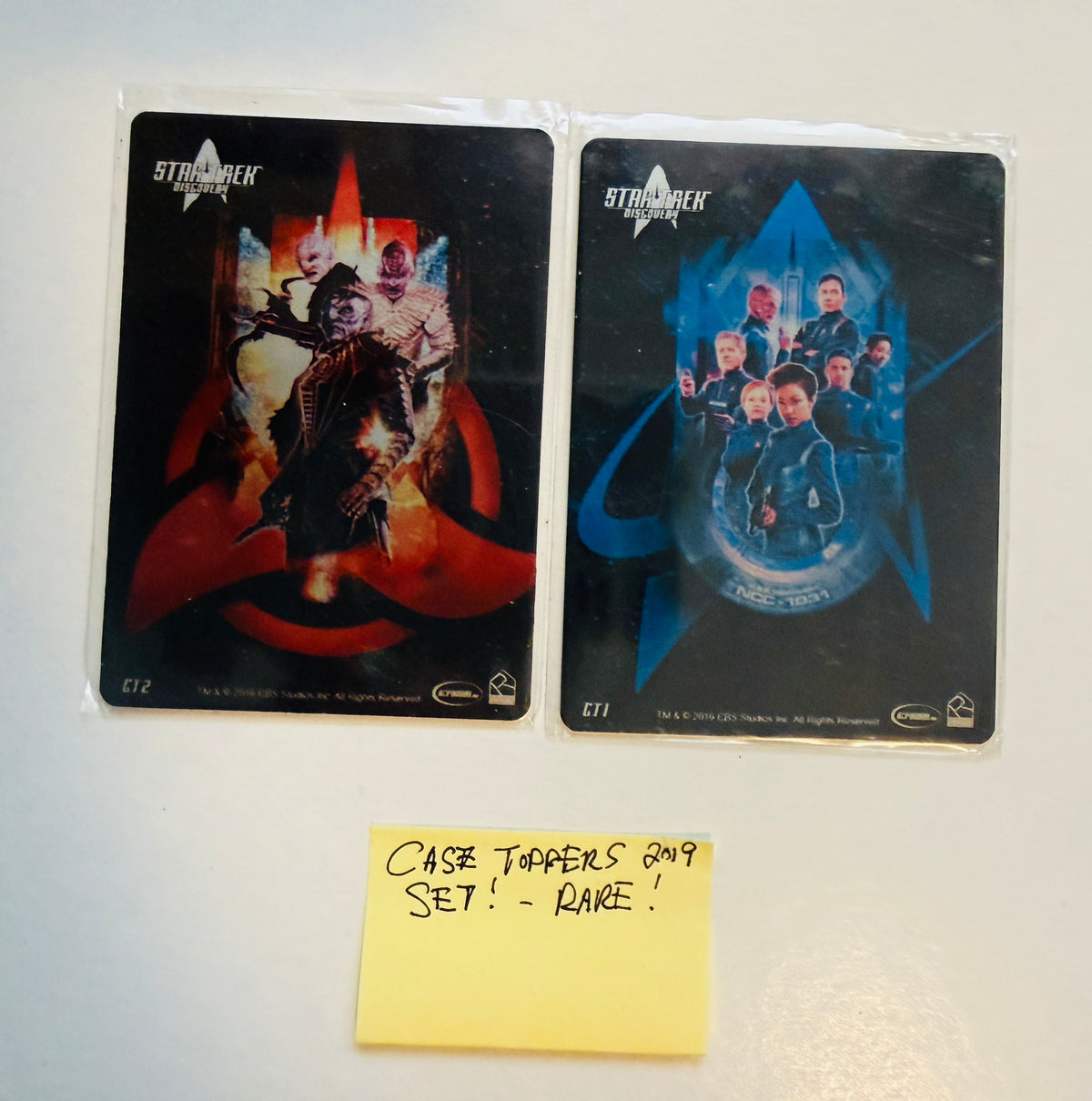 Star Trek discovery rare two metal case topper card inserts set