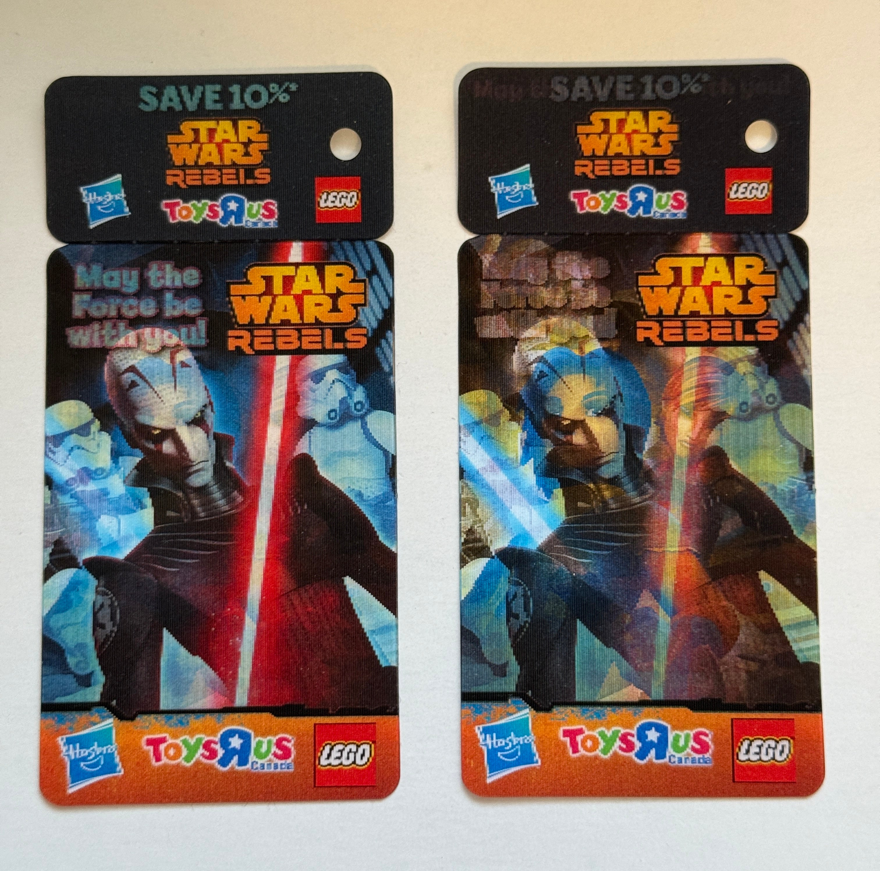 Star Wars lenticular two Cards rare lot deal toys r us promos