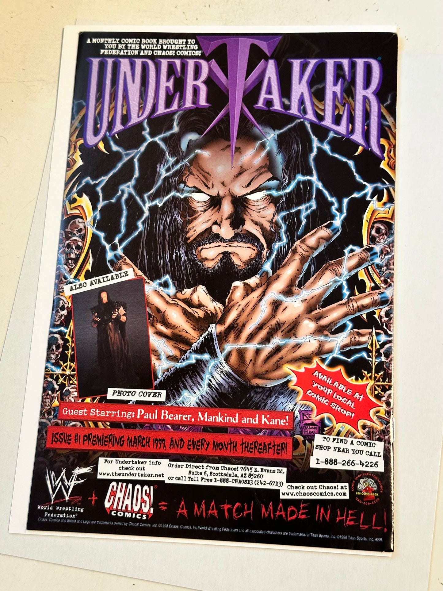 WF Wrestling The under taker #1 Vf condition comic book 1999