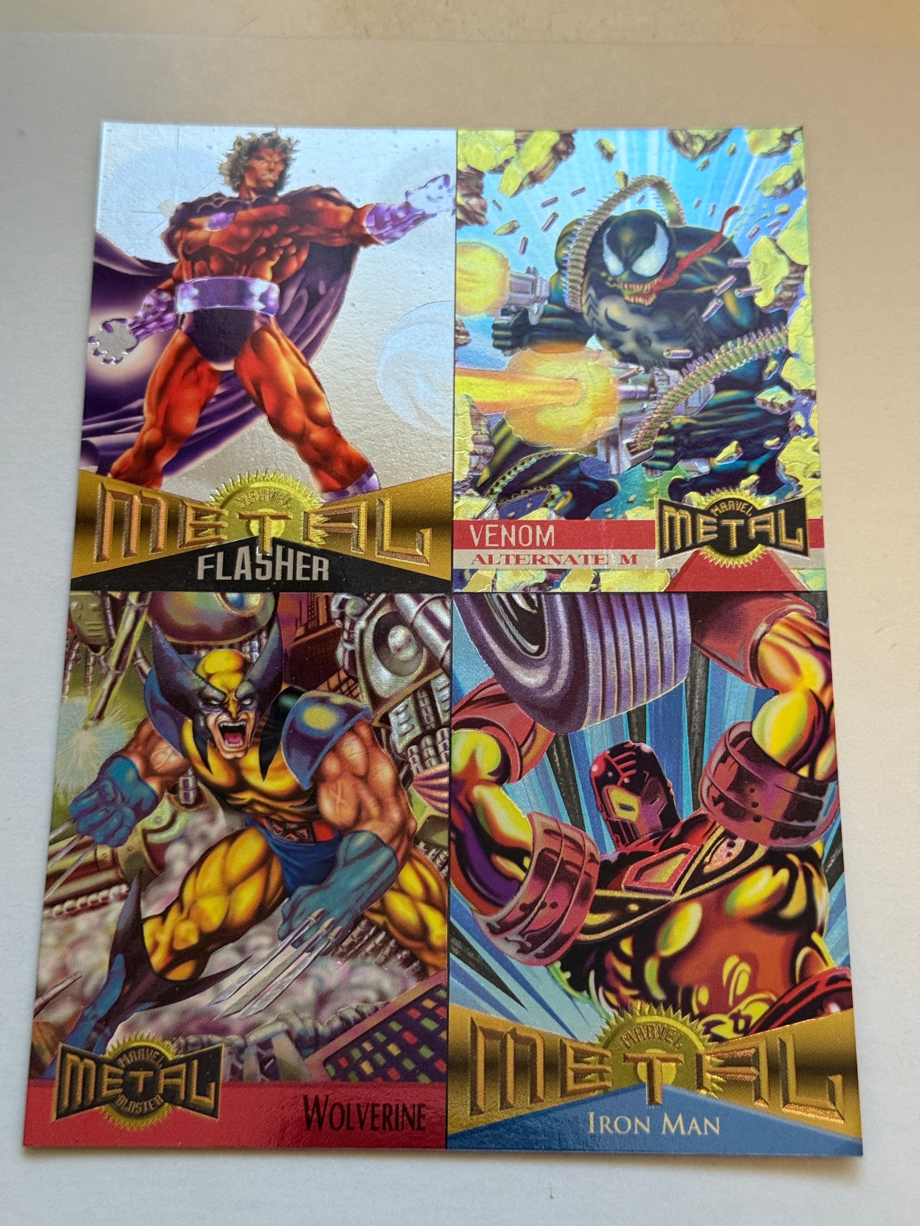 Marvel Metal rare uncut cards sheet 1995