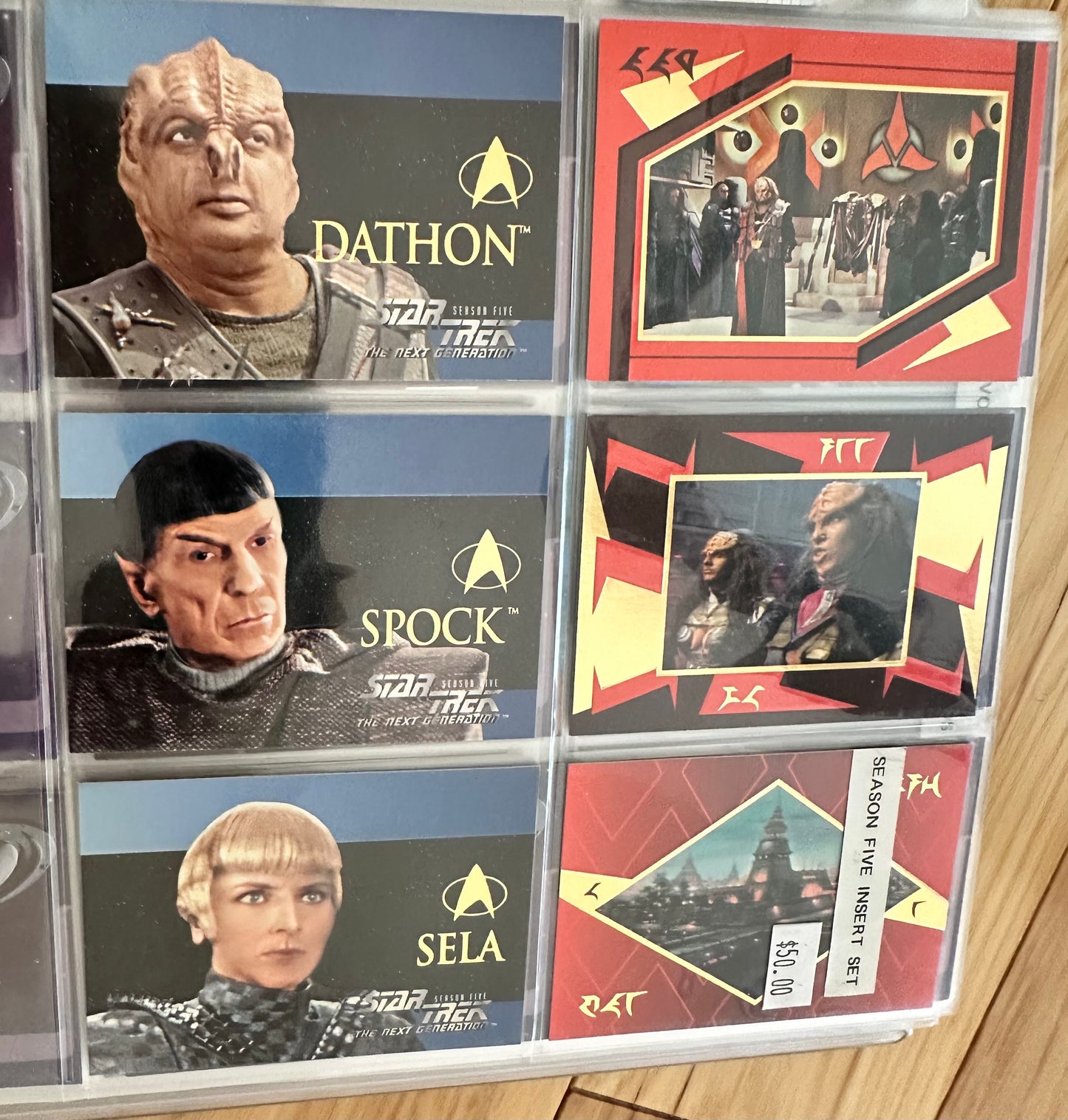 Star Trek season five insert card set 1990s