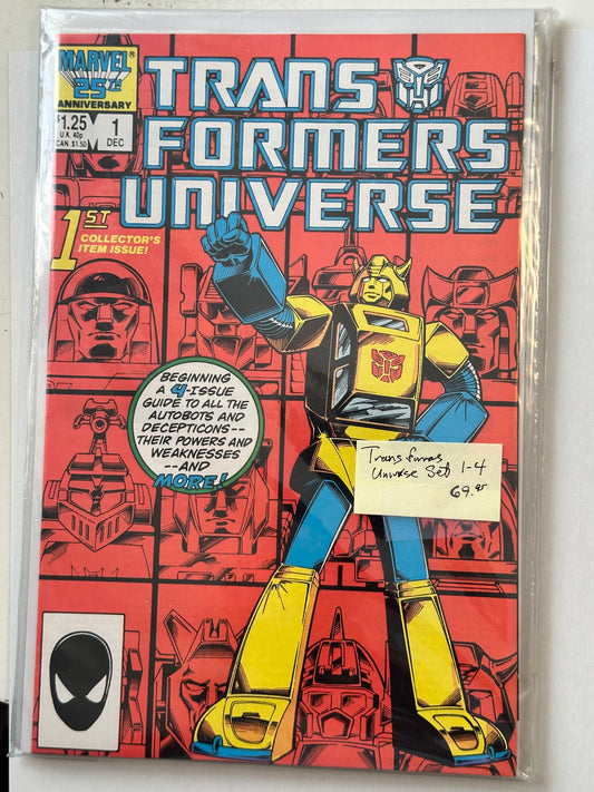 Transformers universe, comic book set issue one to four.