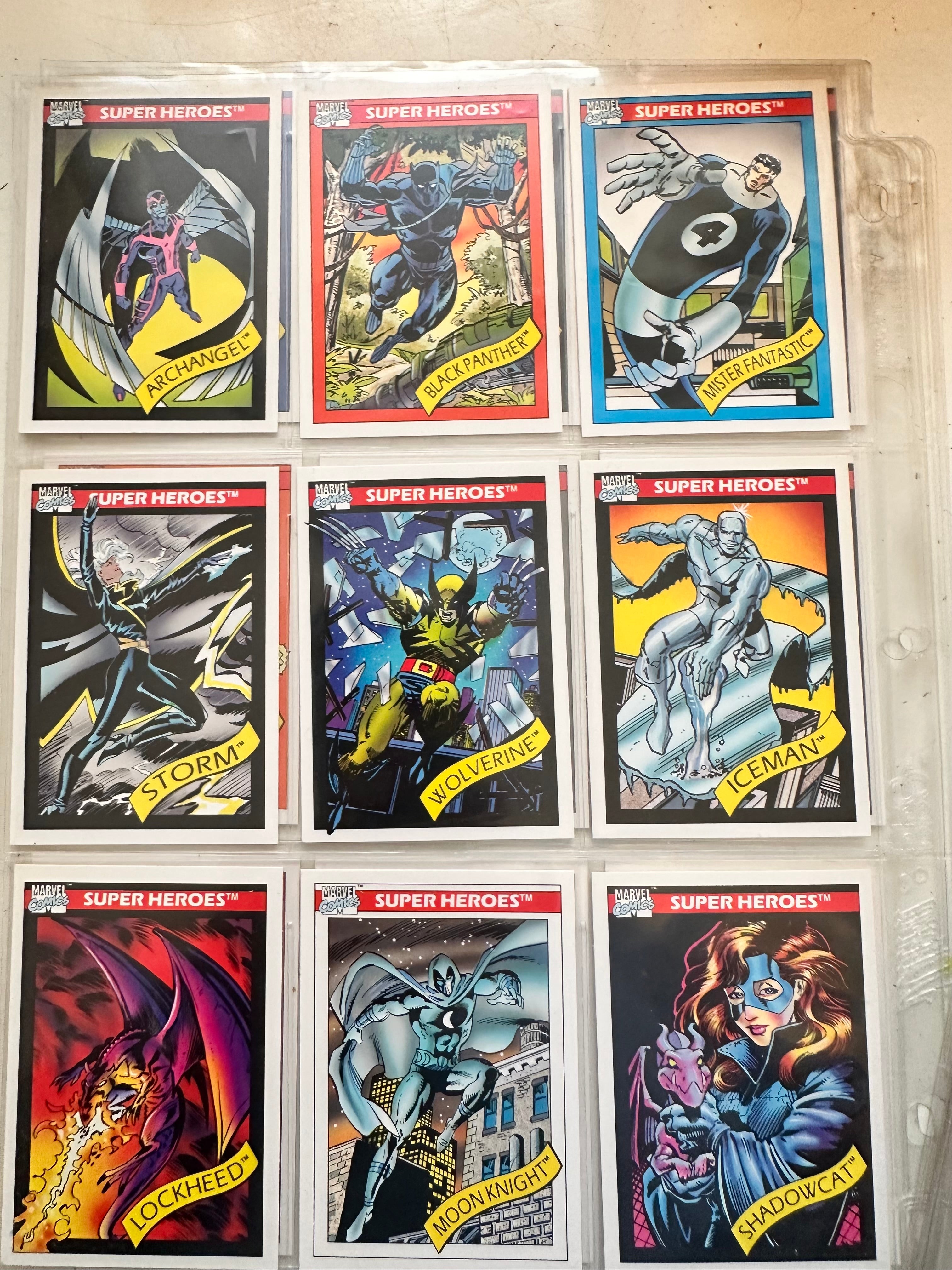 Marvel Universe series 1 rare vintage cards set in pages 1990