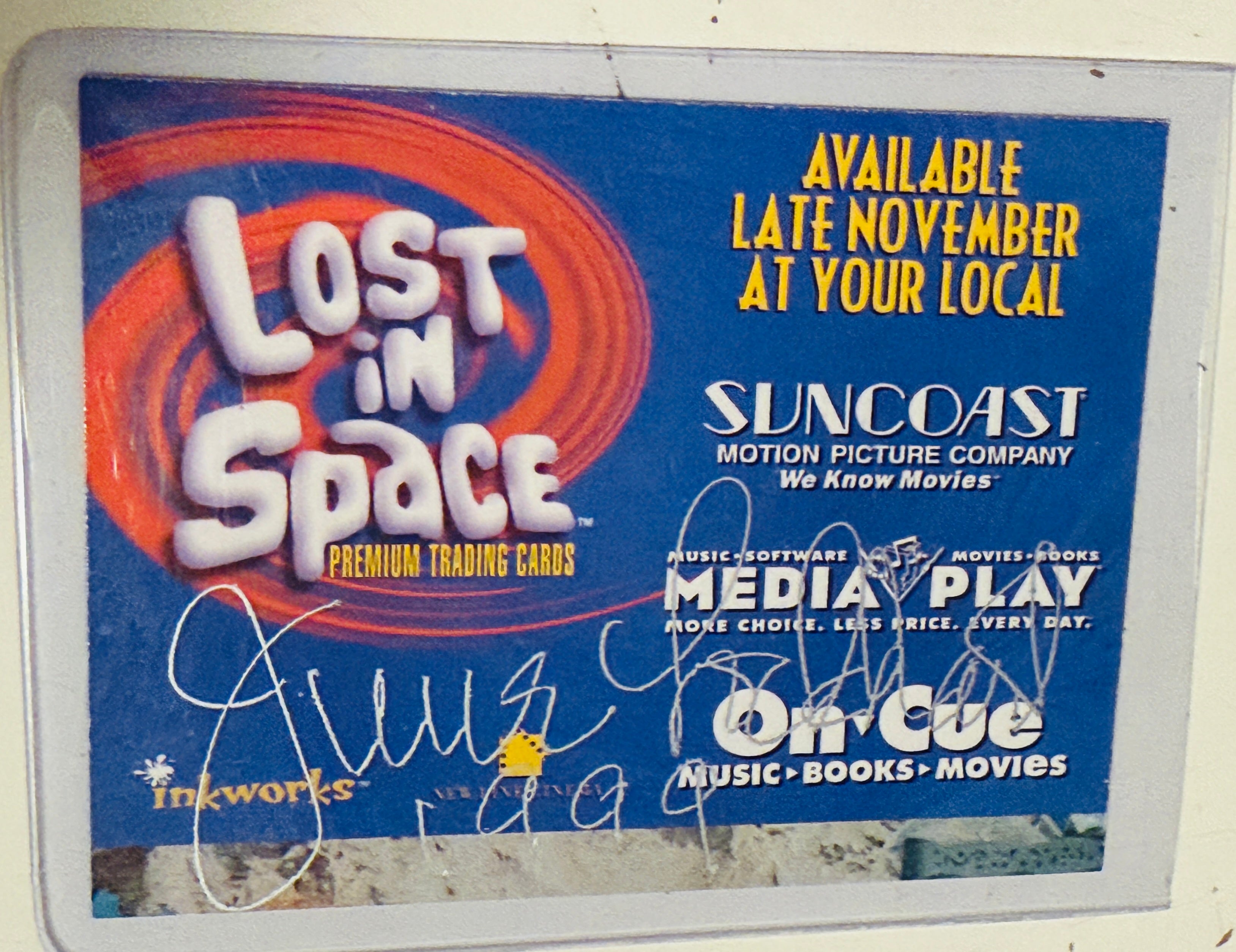 Lost in Space Television Series June Lockhart rare signed in person autograph card with COA.