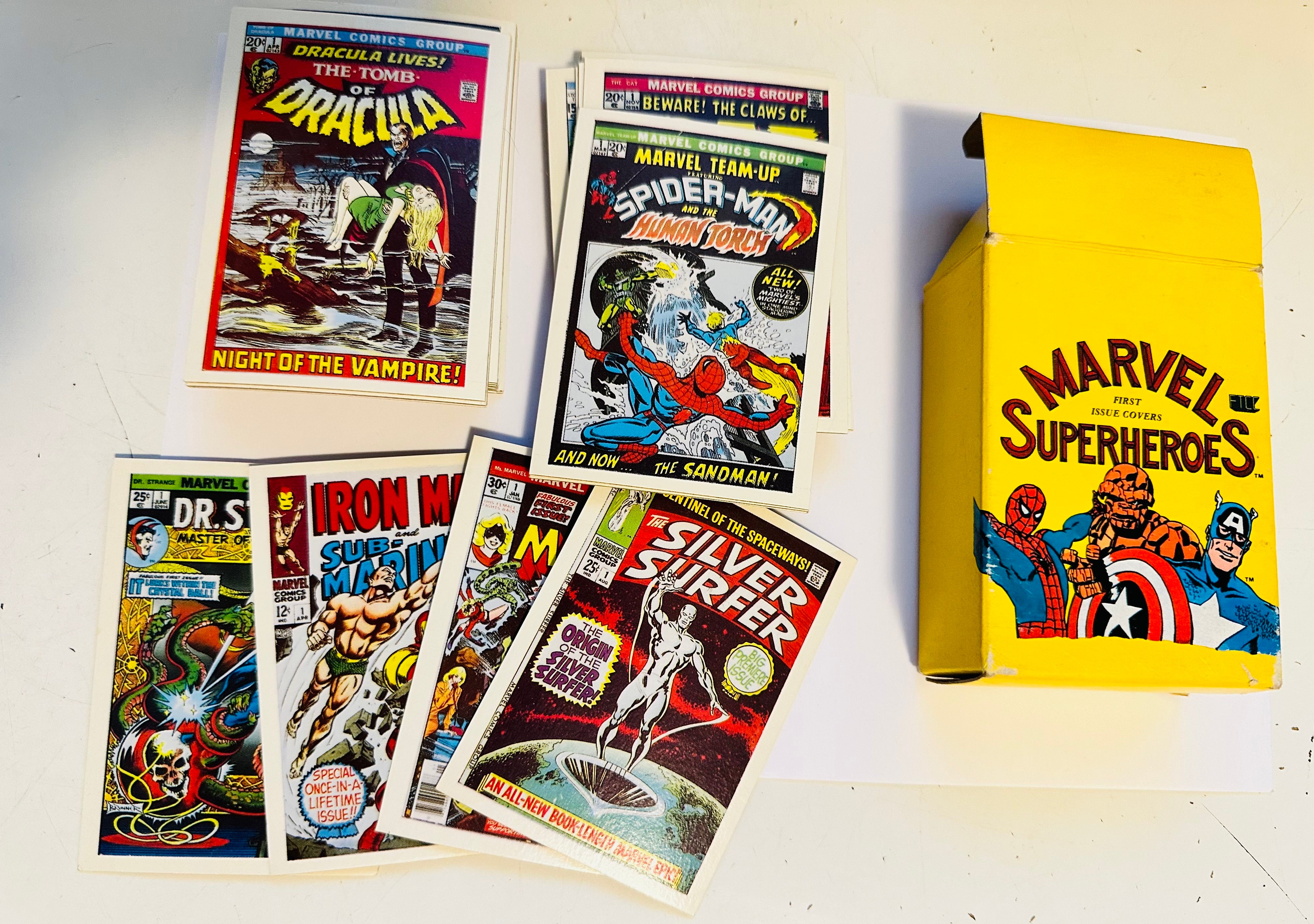 Marvel Superheroes First issue covers rare box cards set 1984