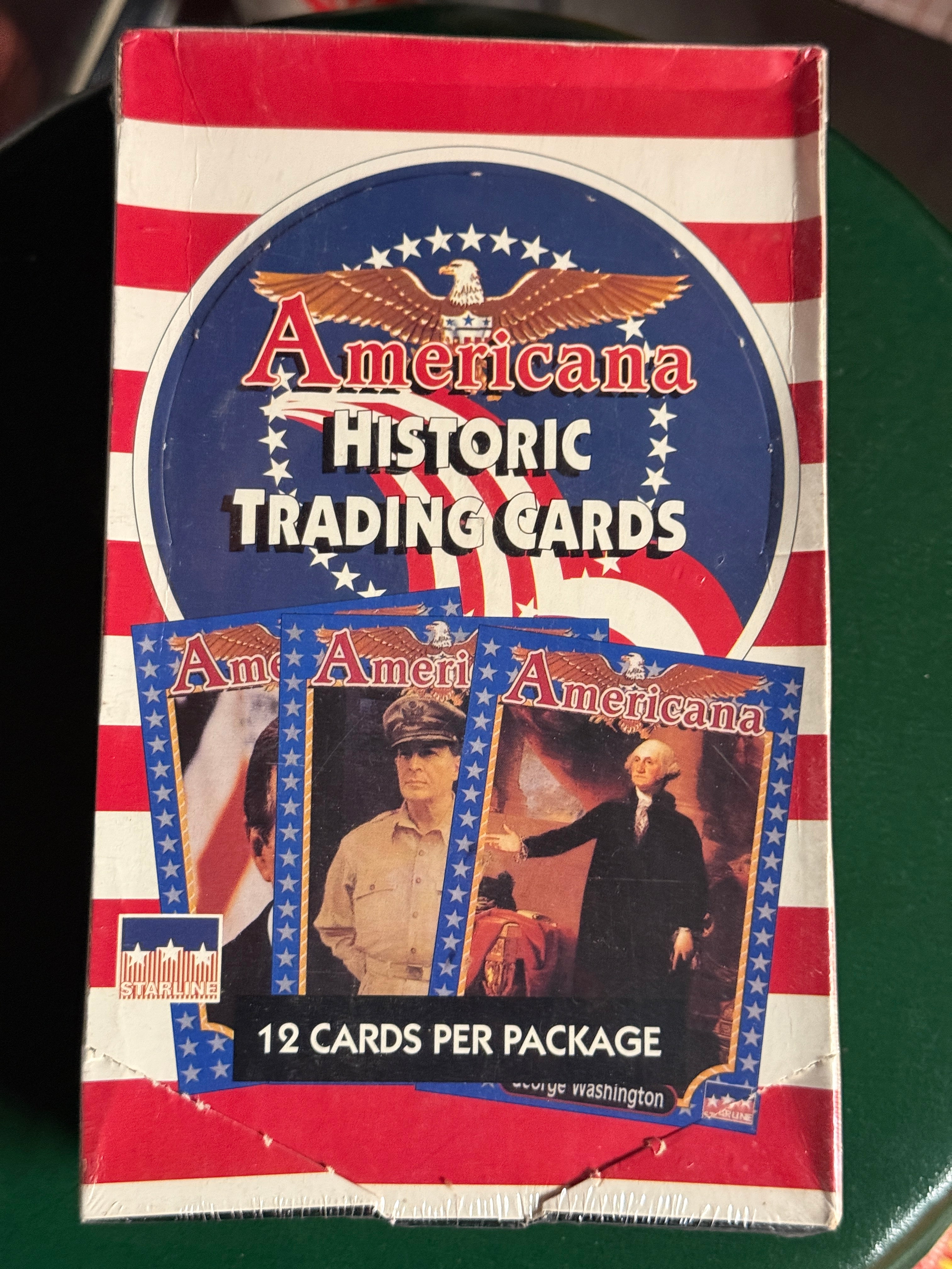 American historic trading cards, 36 packs Box 1991