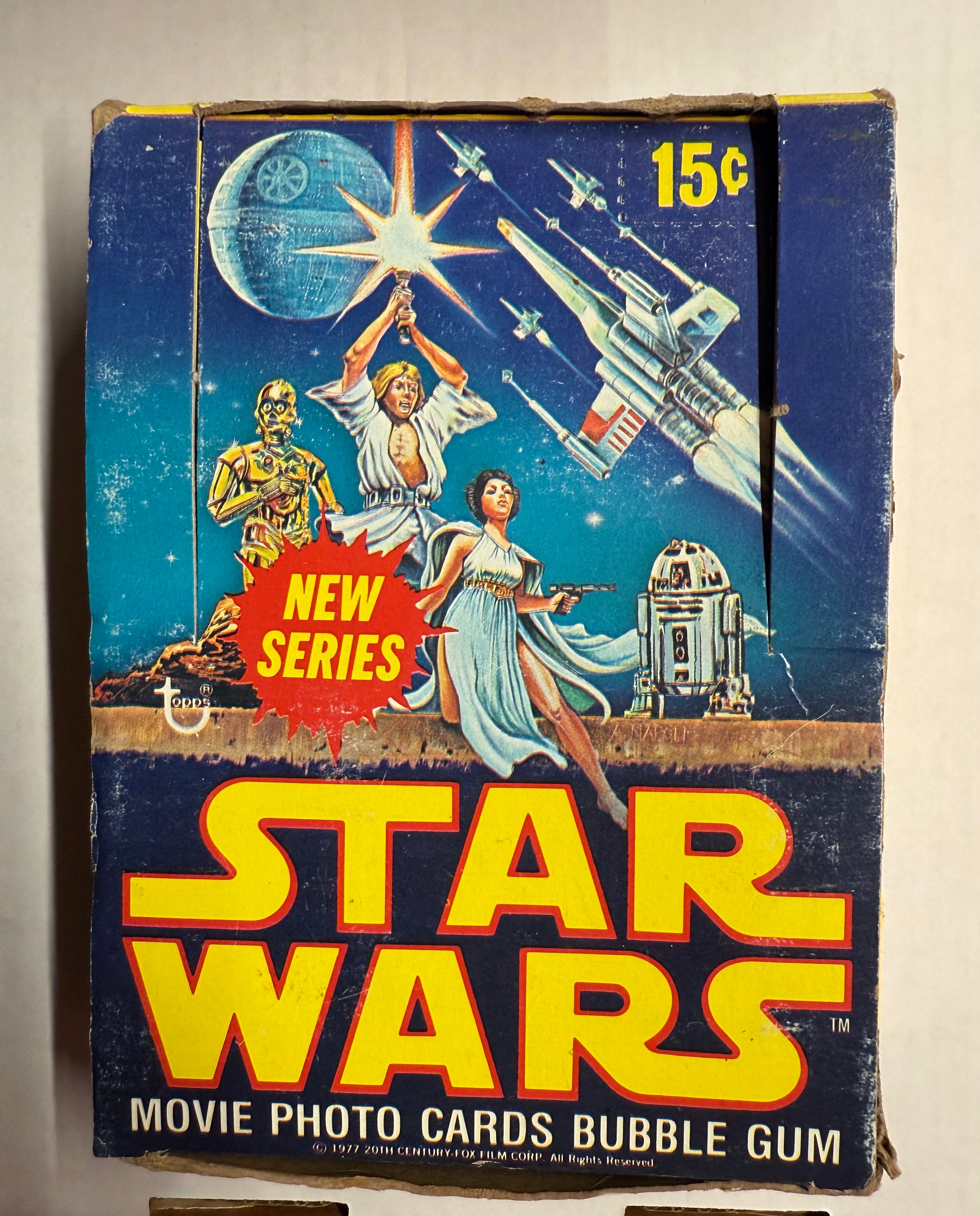 Star Wars series 2 cards, empty display box 1977