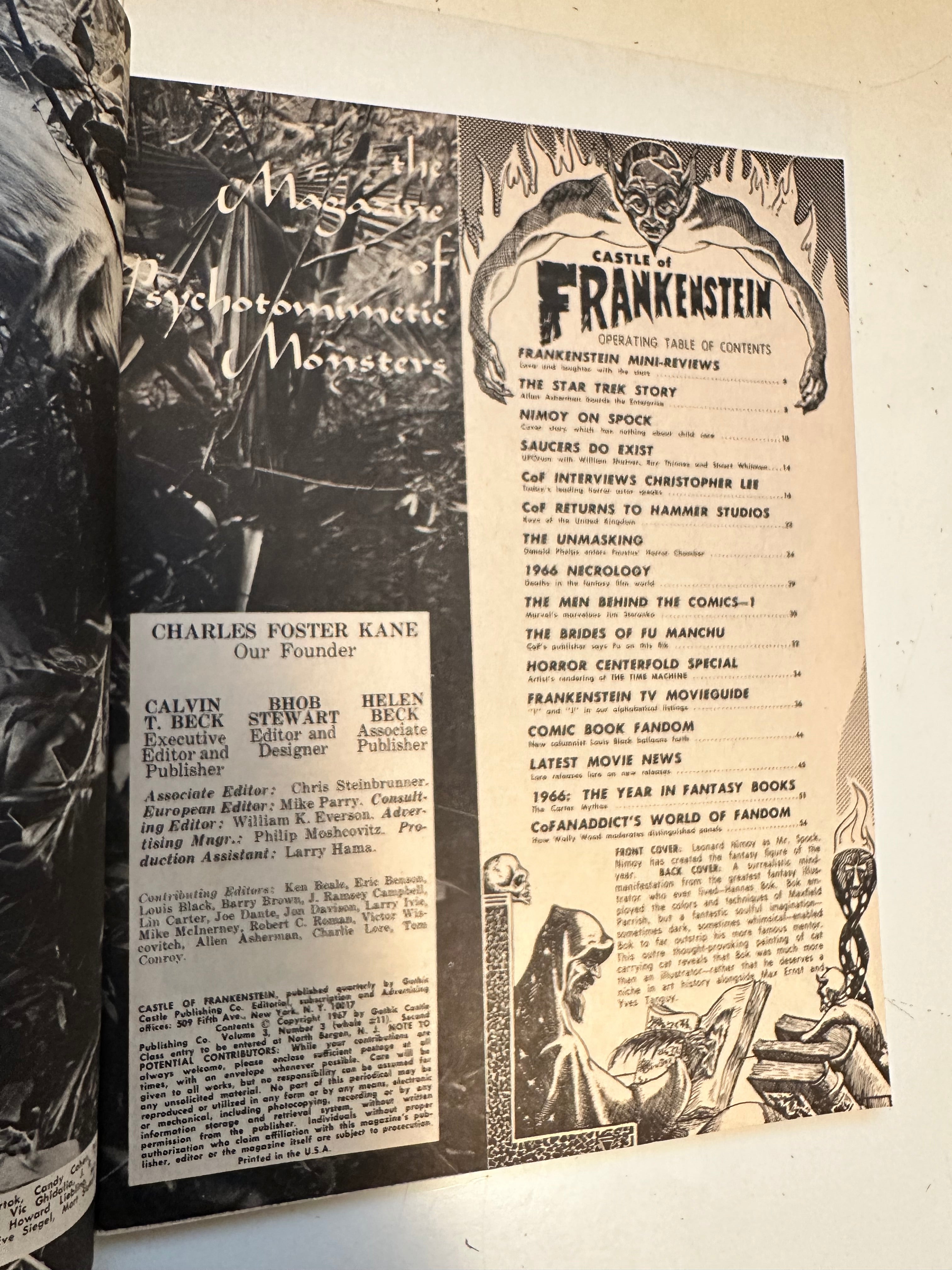 Castle of Frankenstein #11 high grade condition movie/TV magazine 1967