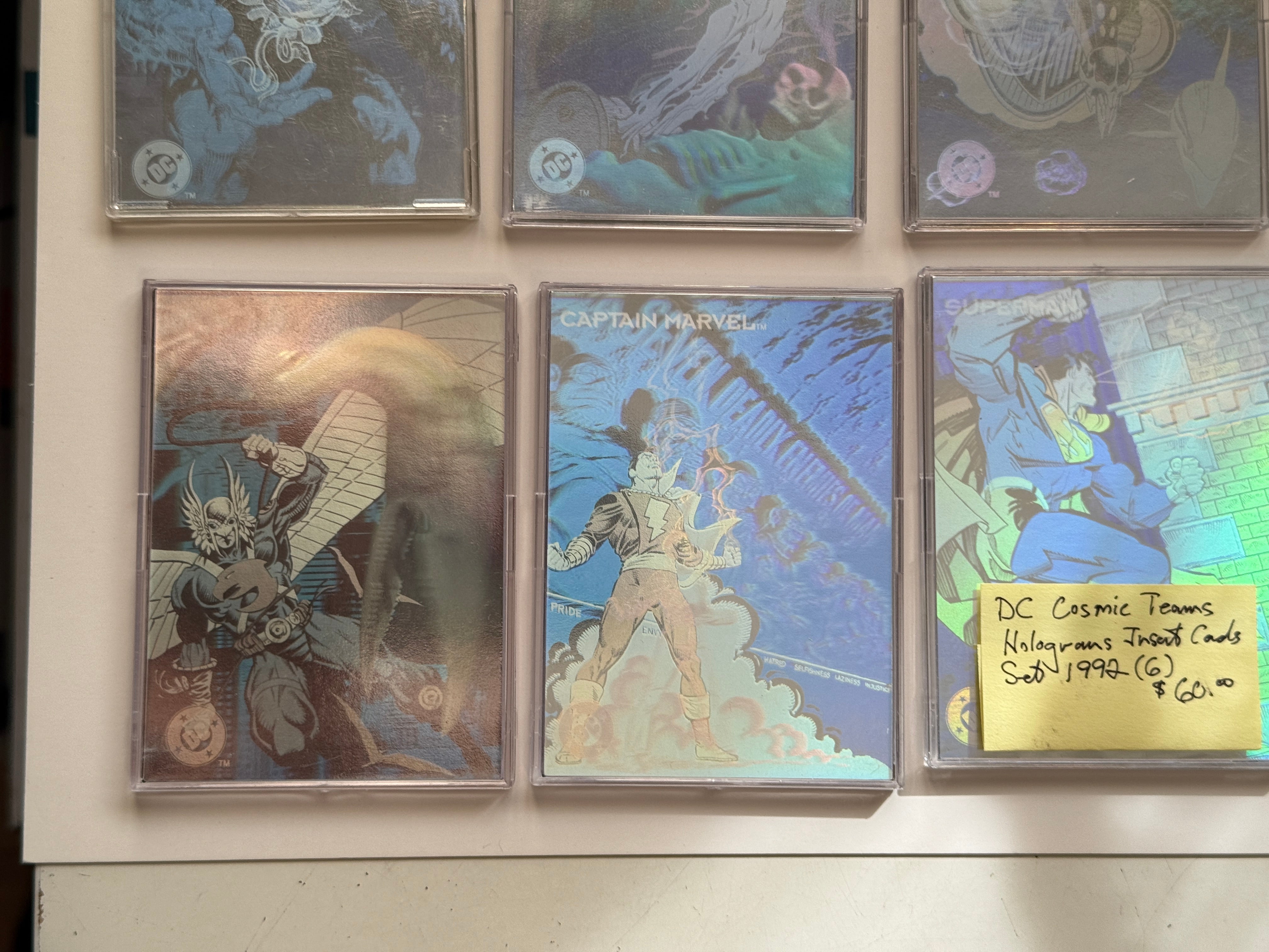 DC Cosmic team 6 holograms insert cards lot deal