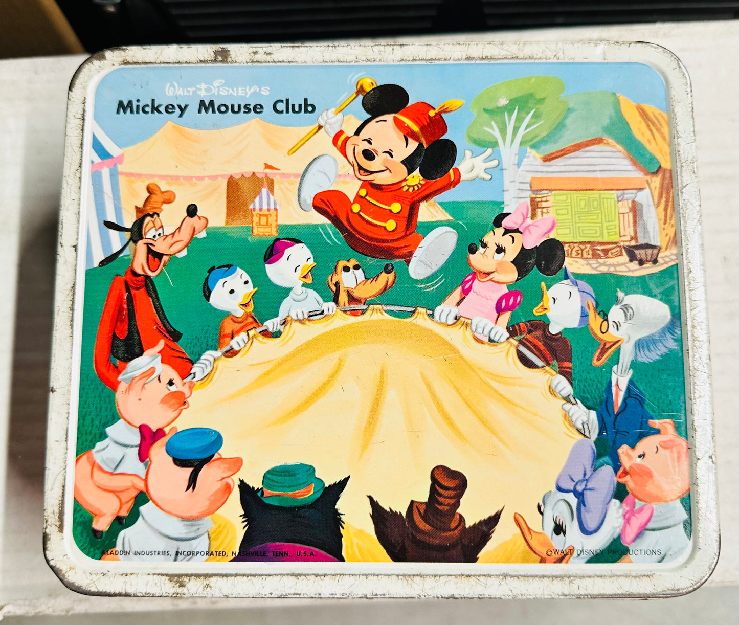 Disney Mickey Mouse club rare original Lunch box with Thermos 1950s