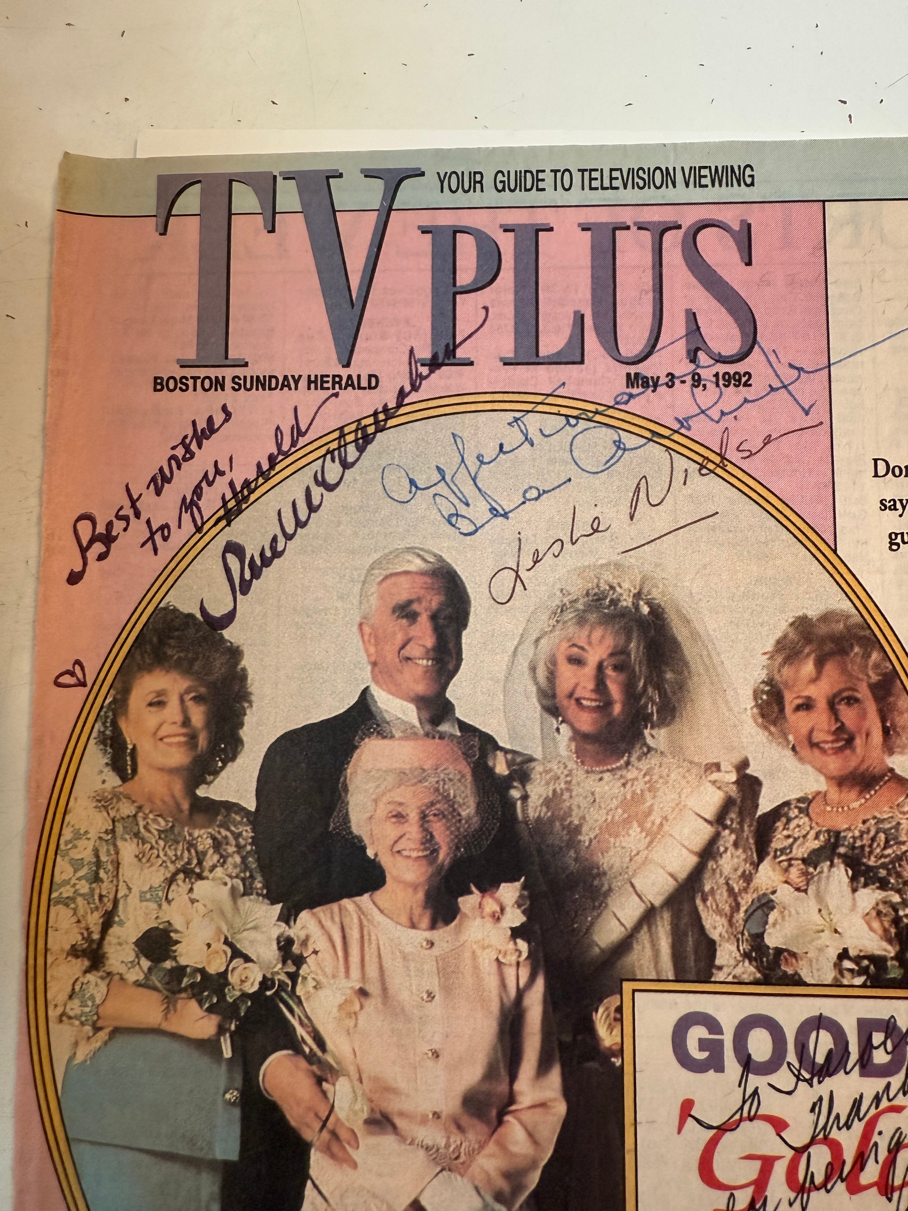 Golden Girls TV show rare quad autograph photo with COA