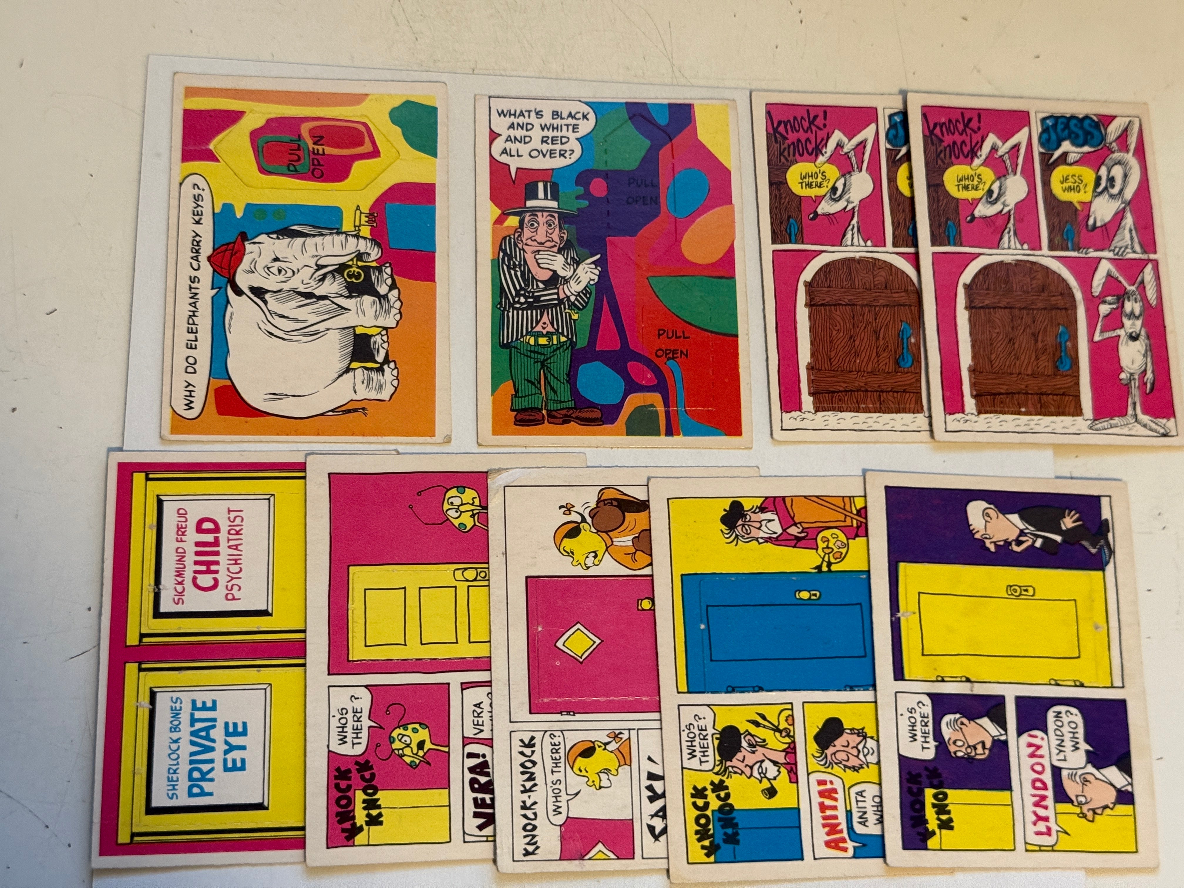 Laugh-In TV show rare 15 unpunched door insert cards lot deal 1968