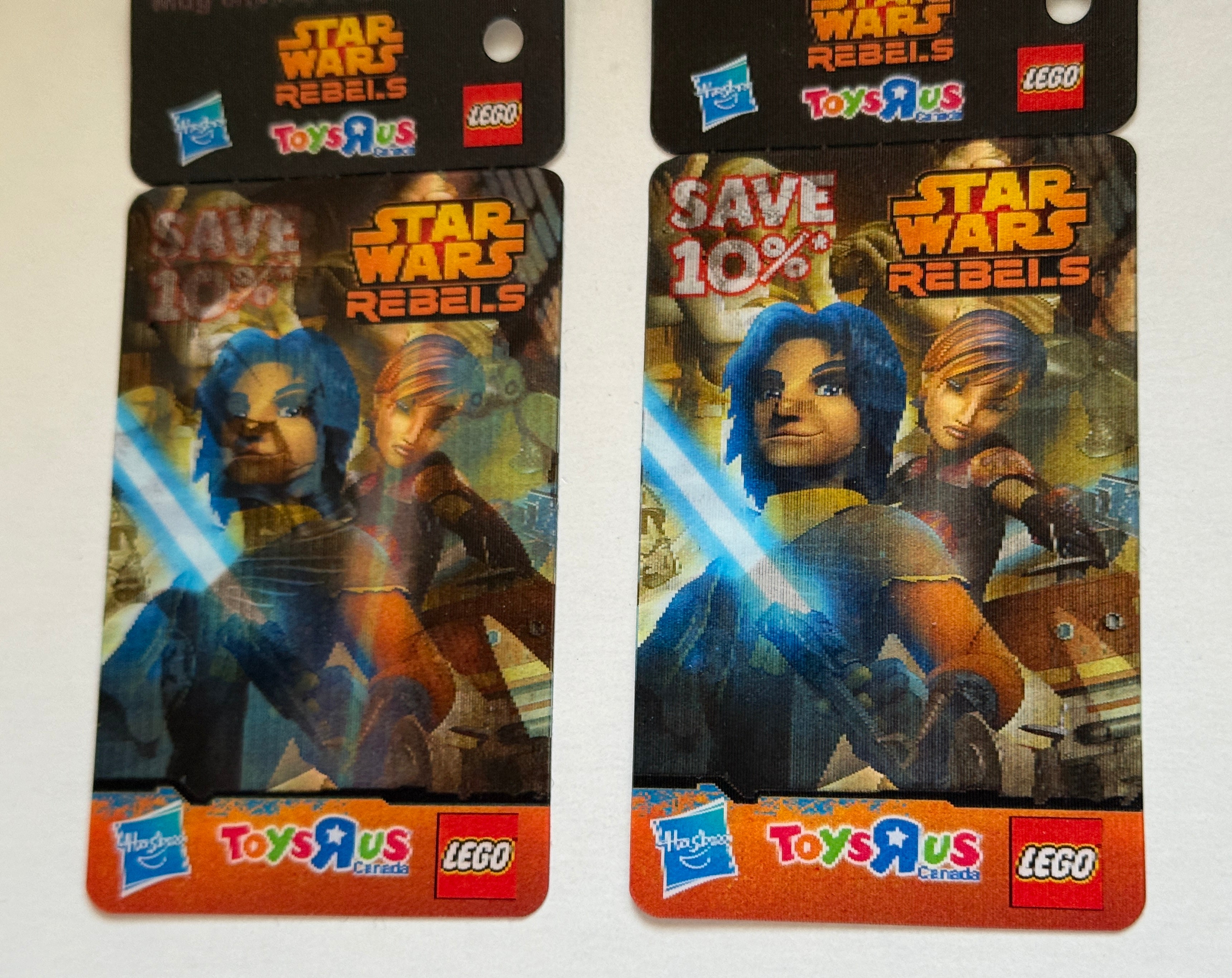 Star Wars lenticular two Cards rare lot deal toys r us promos