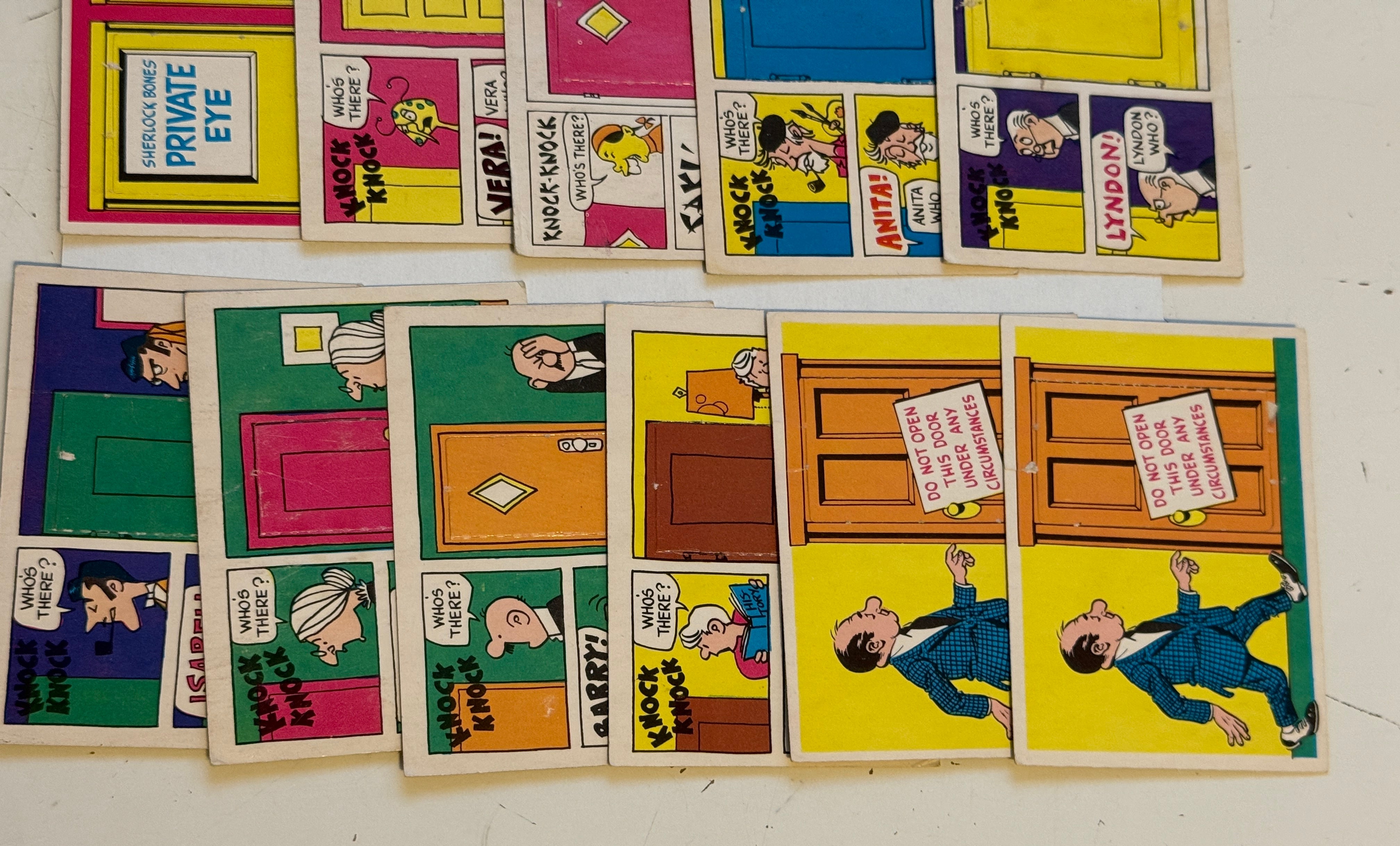Laugh-In TV show rare 15 unpunched door insert cards lot deal 1968