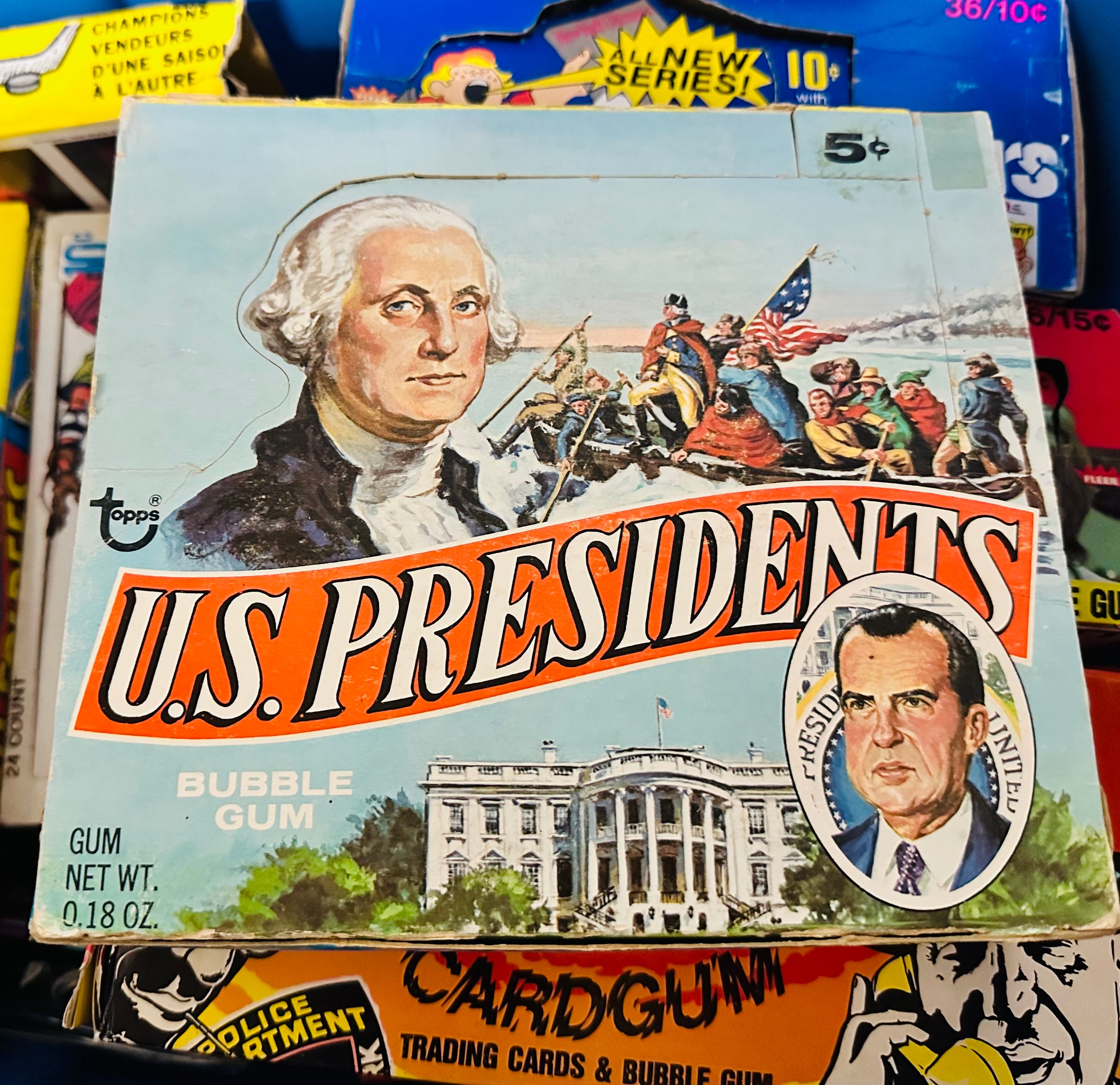 US presidents cards empty display box, 1972