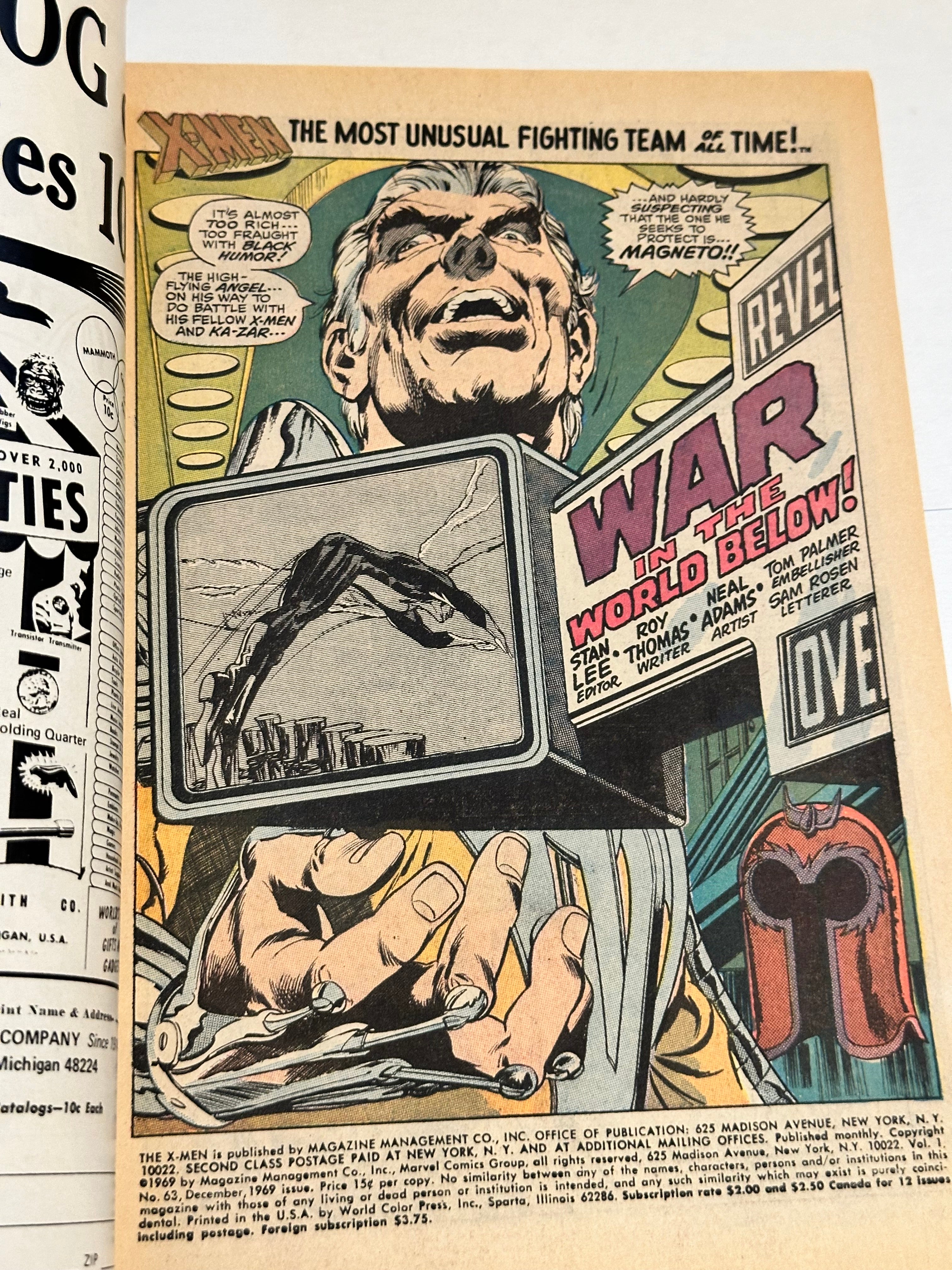 X-Men #63 Vf or better condition Niel Adams art comic book 1969