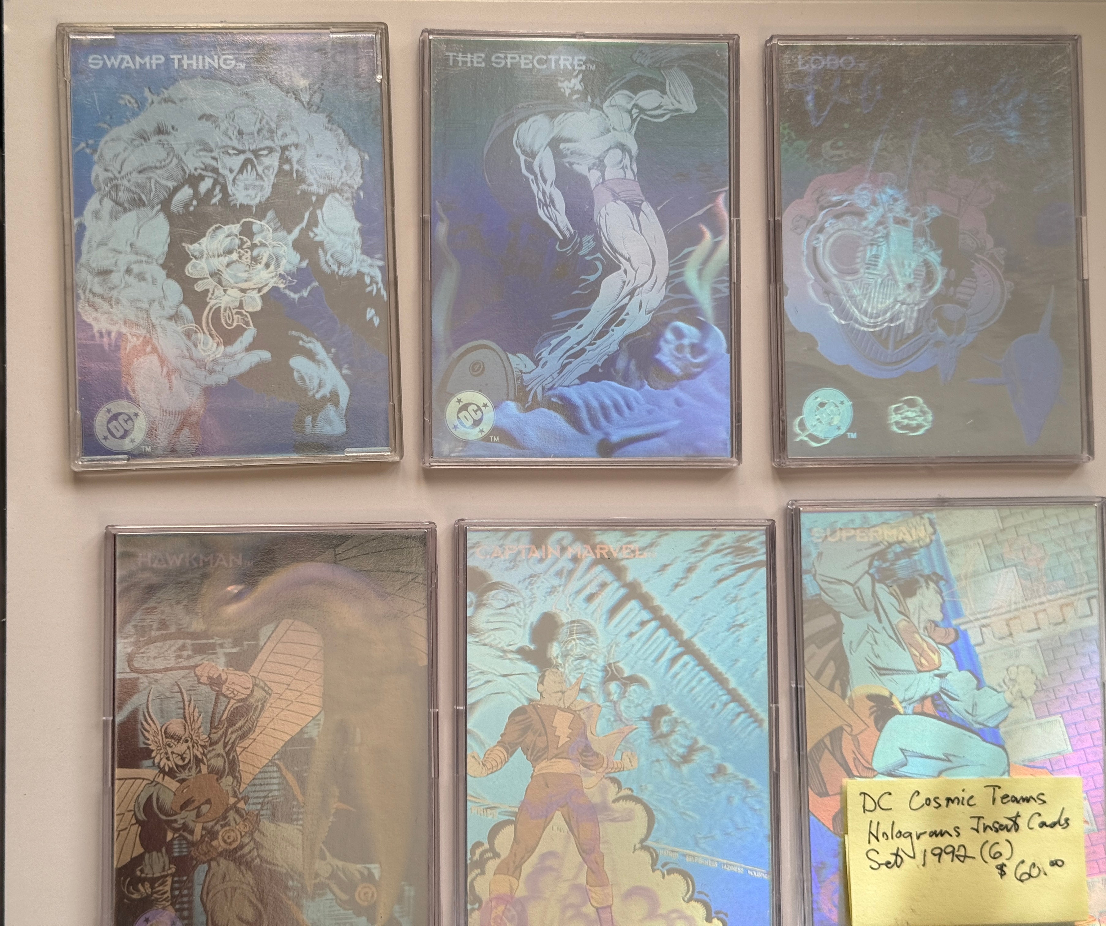 DC Cosmic team 6 holograms insert cards lot deal