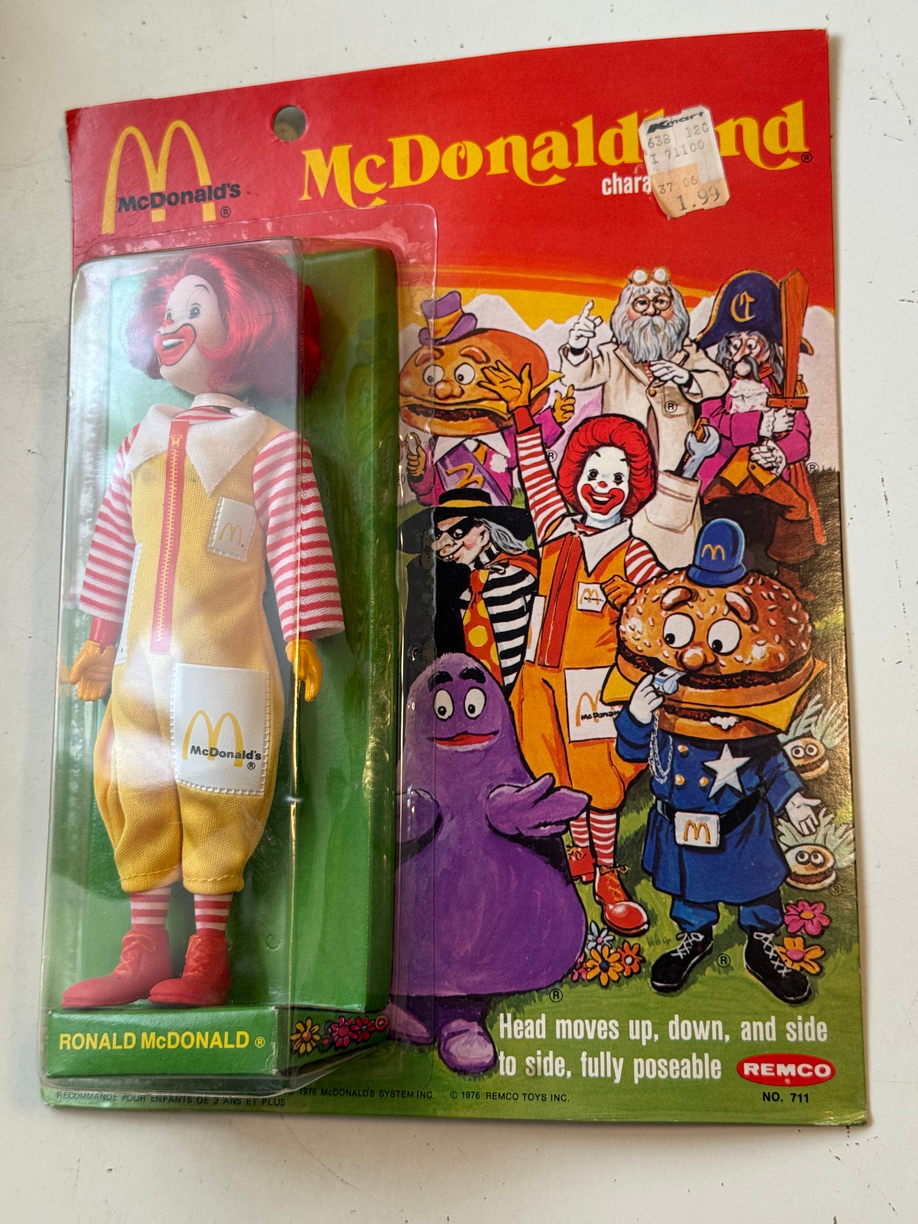 McDonald’s Vintage Ronald McDonald toy doll in factory sealed original box 1976