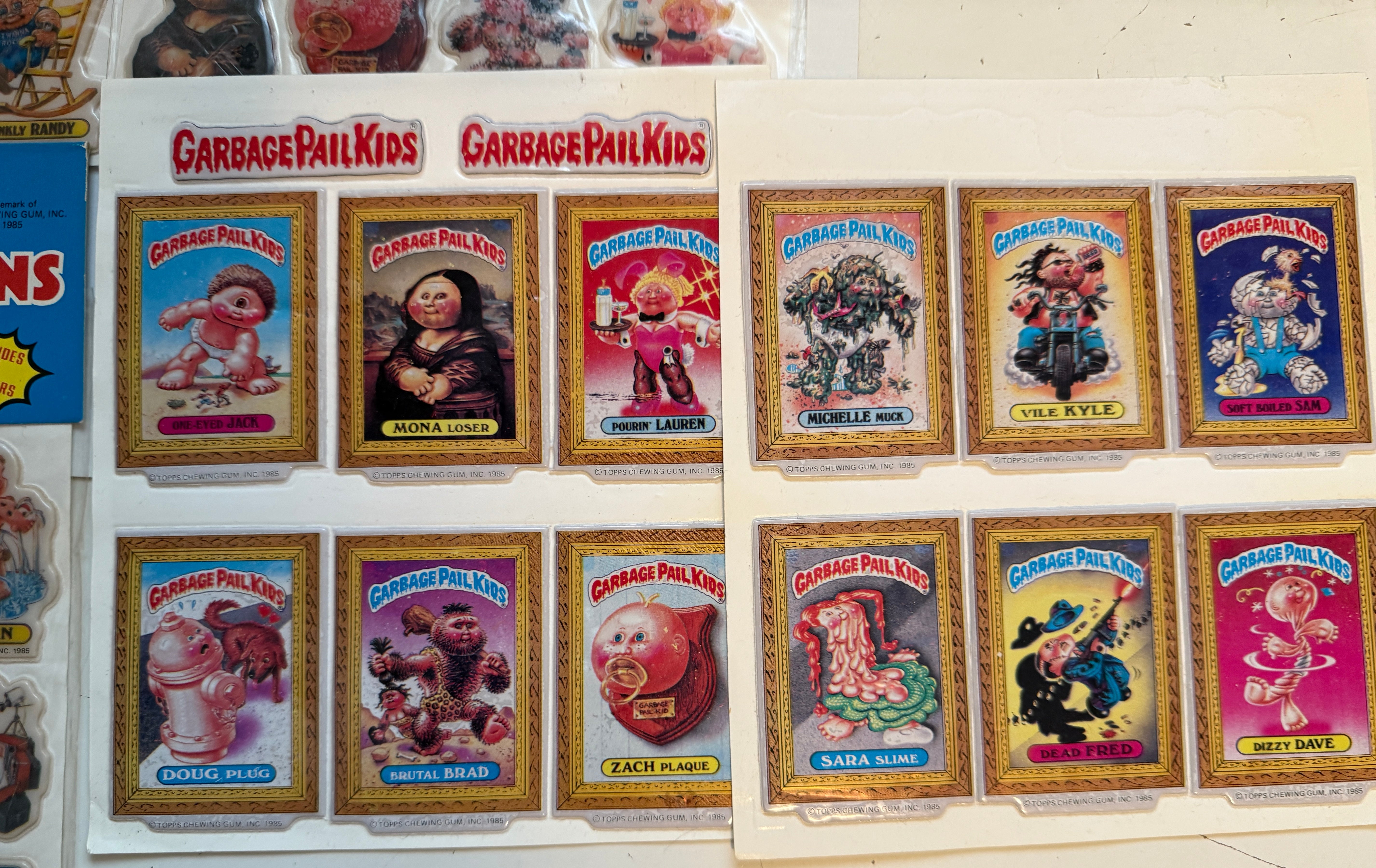 Garbage pail kids rare five stick on packs 1985 lot deal