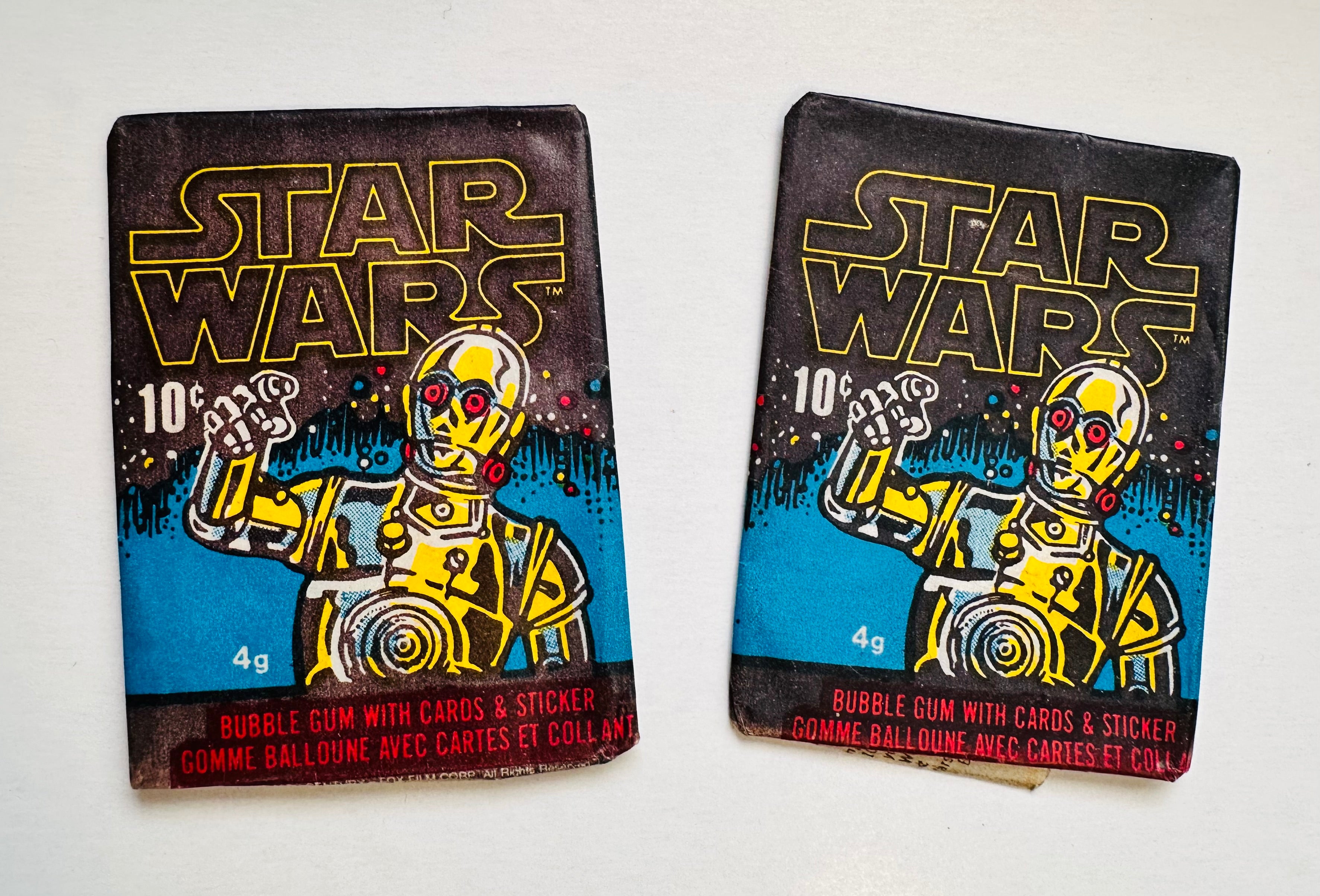 Star Wars movie first series two rare opc Canadian card wrappers 1977