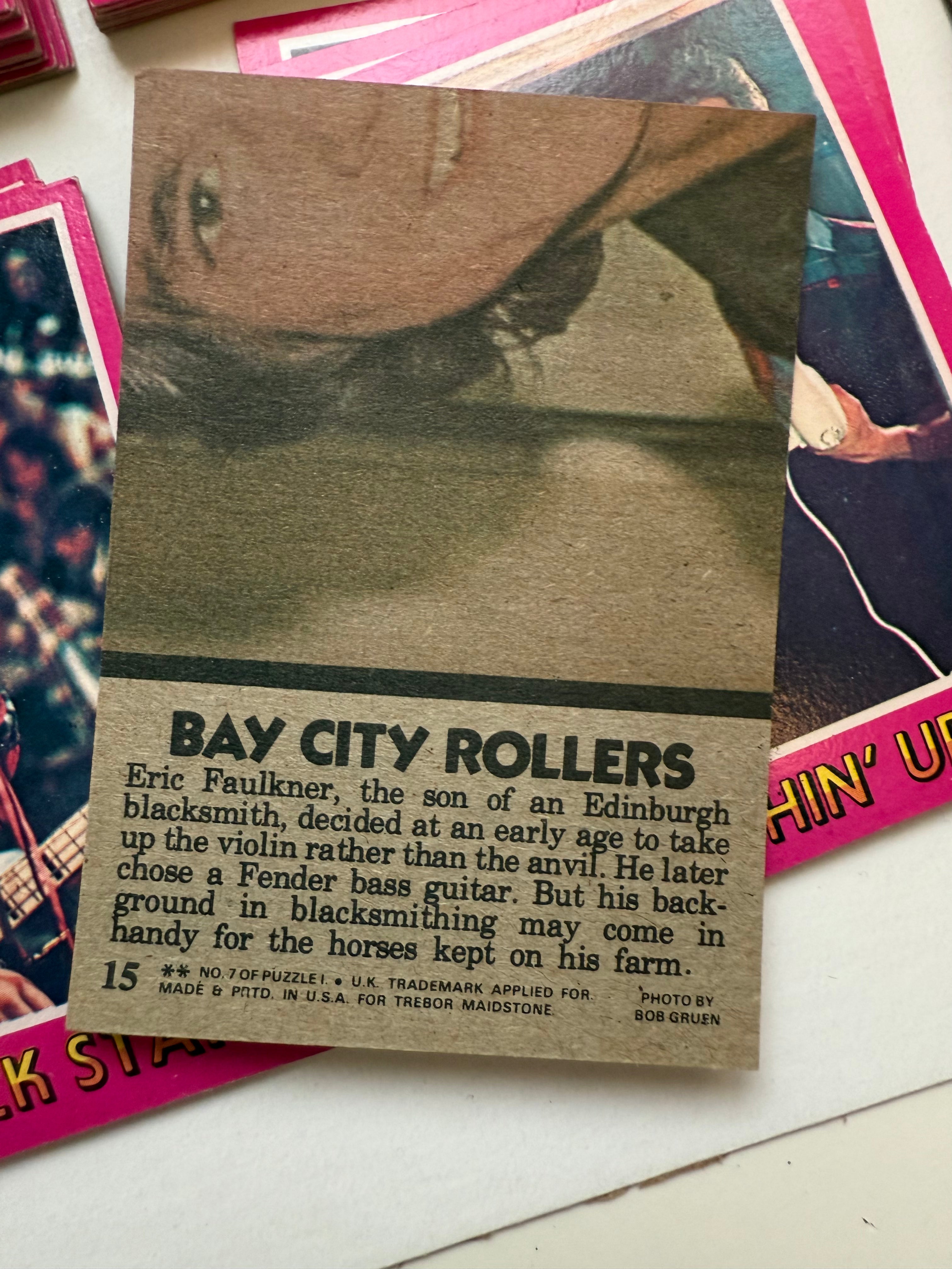 Bay City Rollers rare mint vintage cards set with wrapper 1975