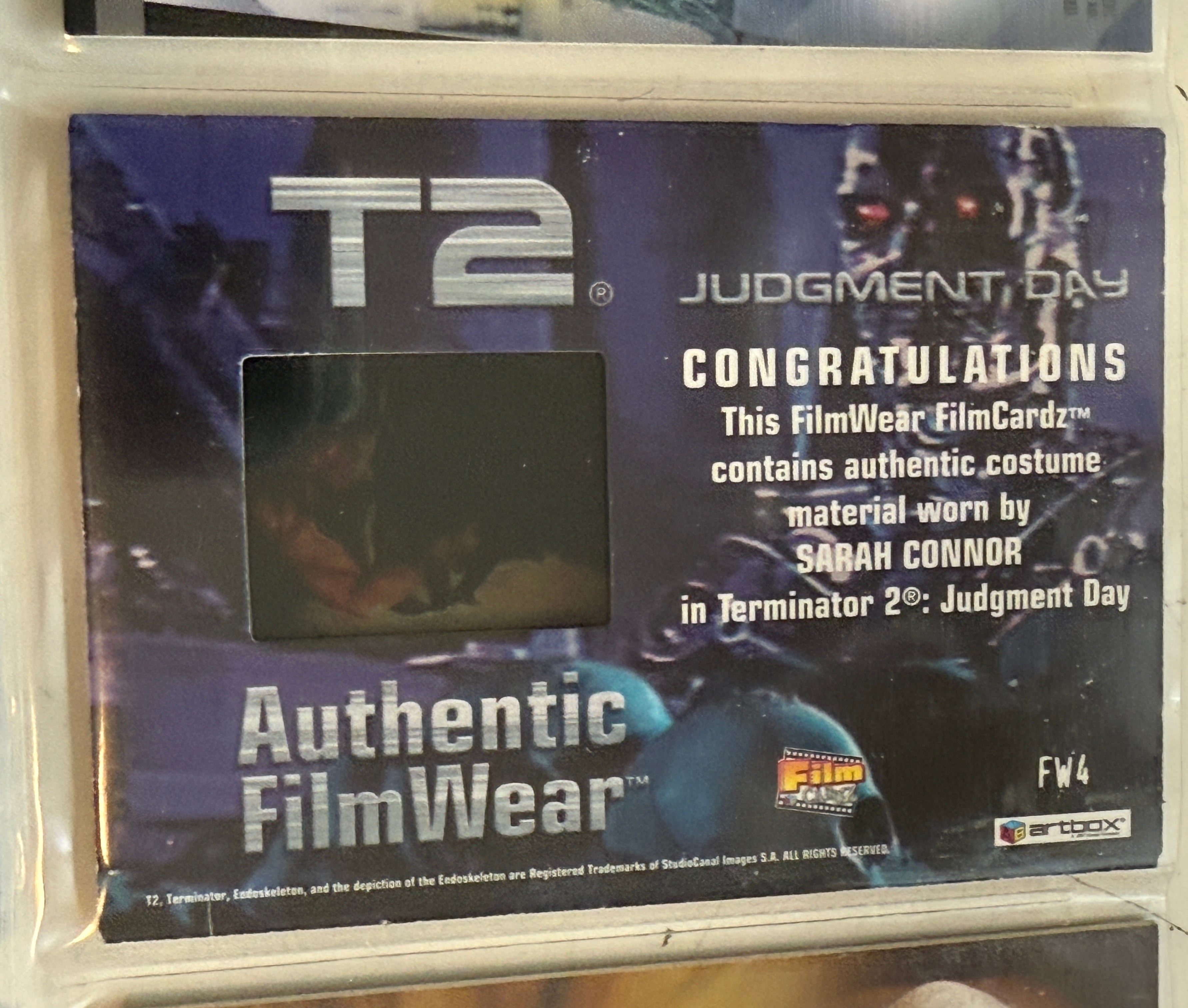 Terminator movie memorabilia insert card autographed by Linda Hamilton sold with COA