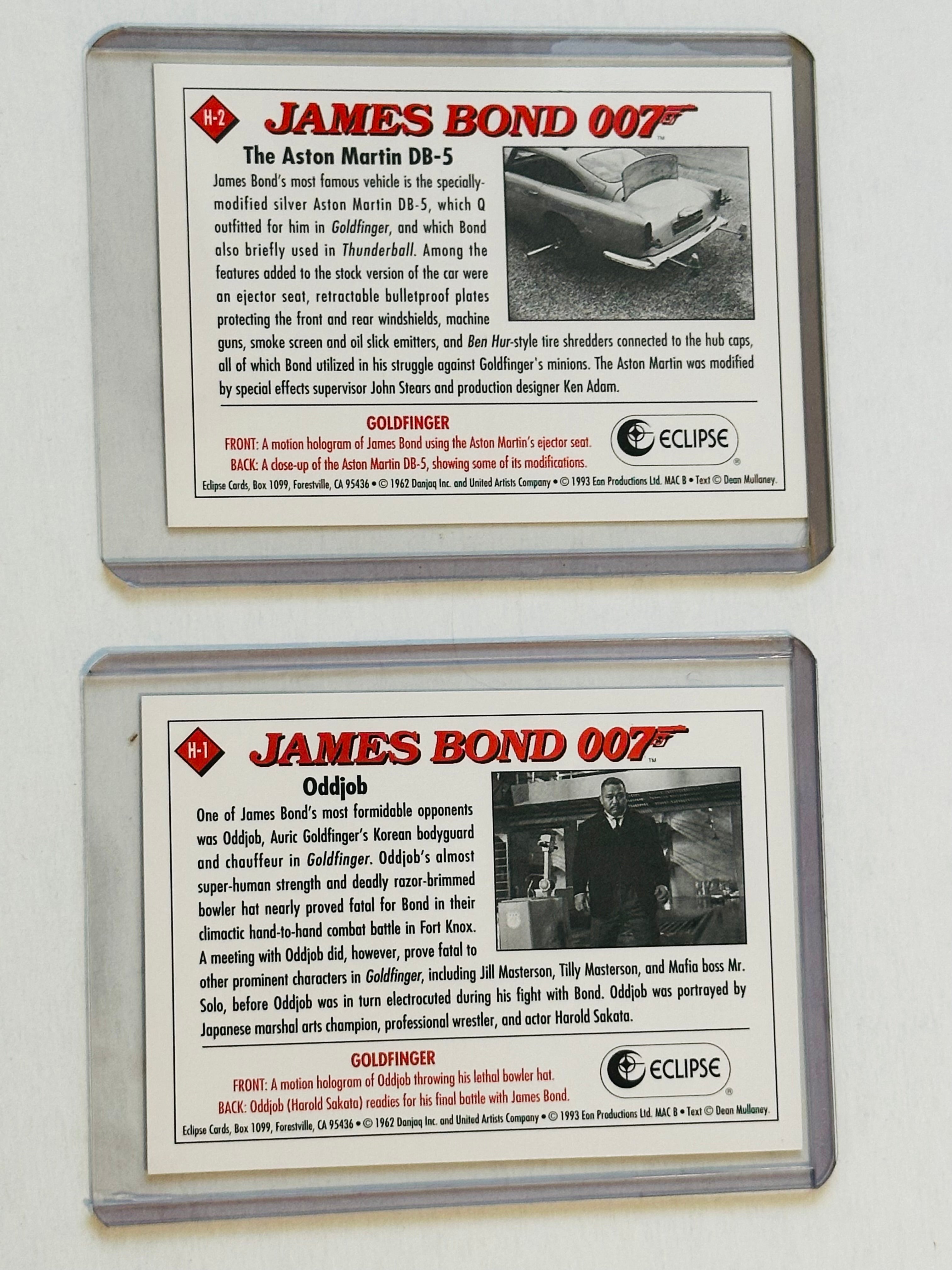 James Bond movie rare two cards holograms insert cards set 1993