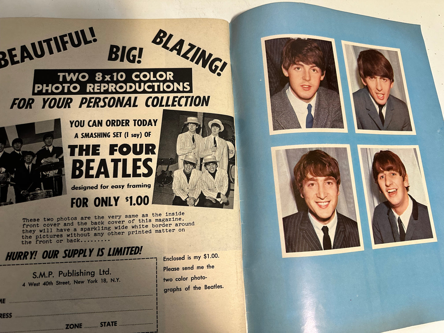 Beatlemania rare #1 vintage magazine 1964