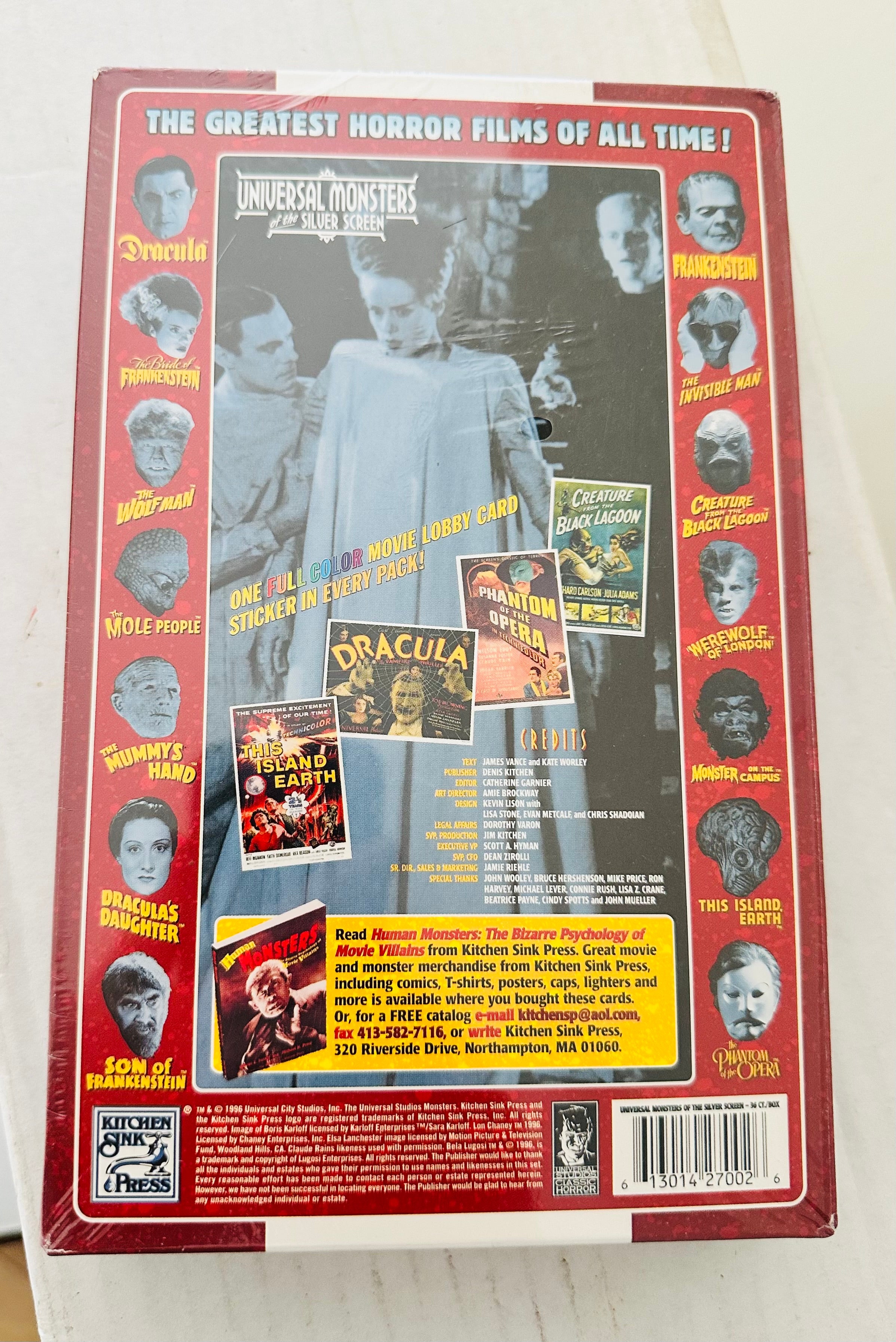Universal Monsters Horror legends rare 36 packs factory sealed box 1989