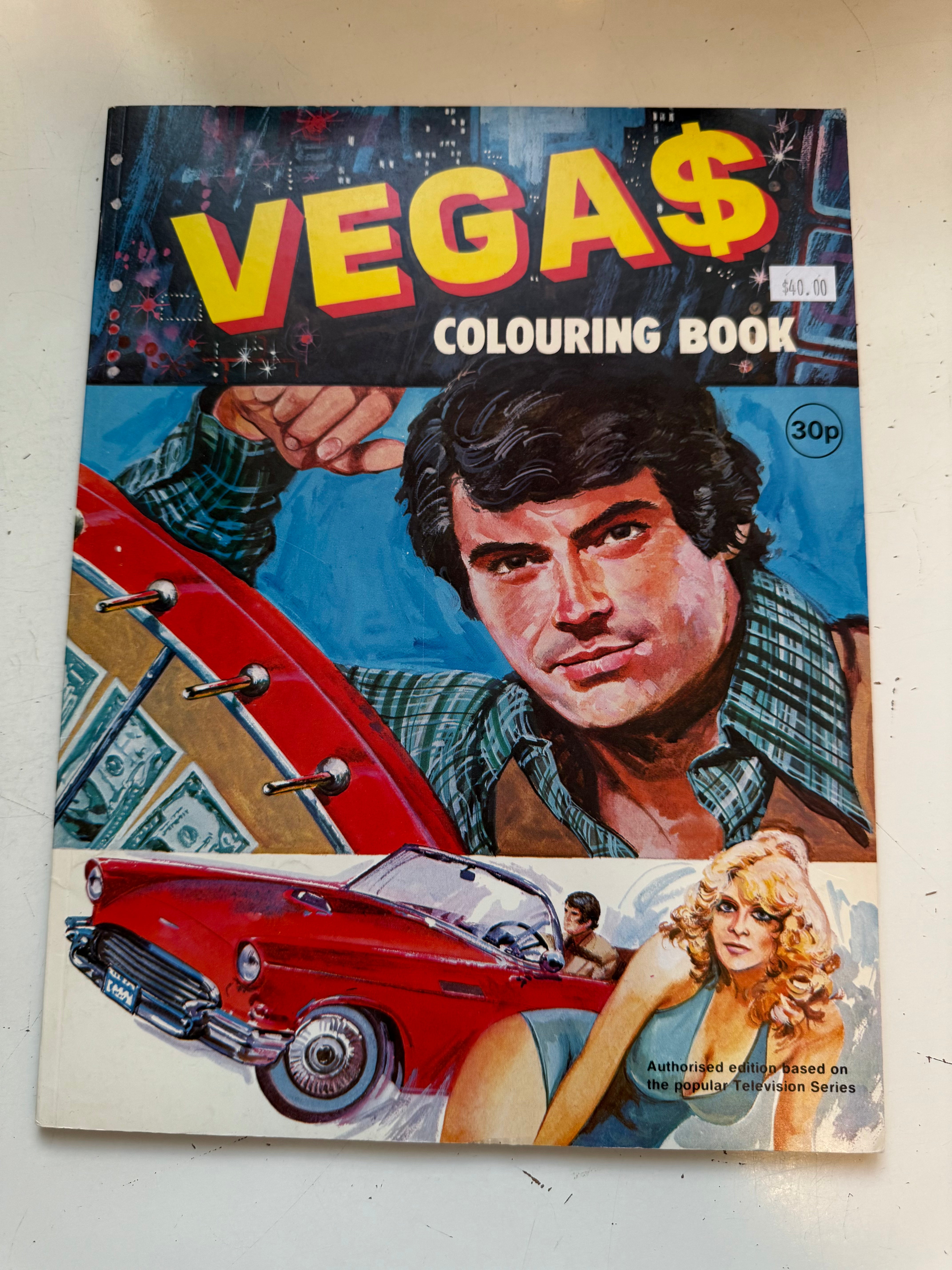 Vegas TV show vintage unmarked colouring book 1978