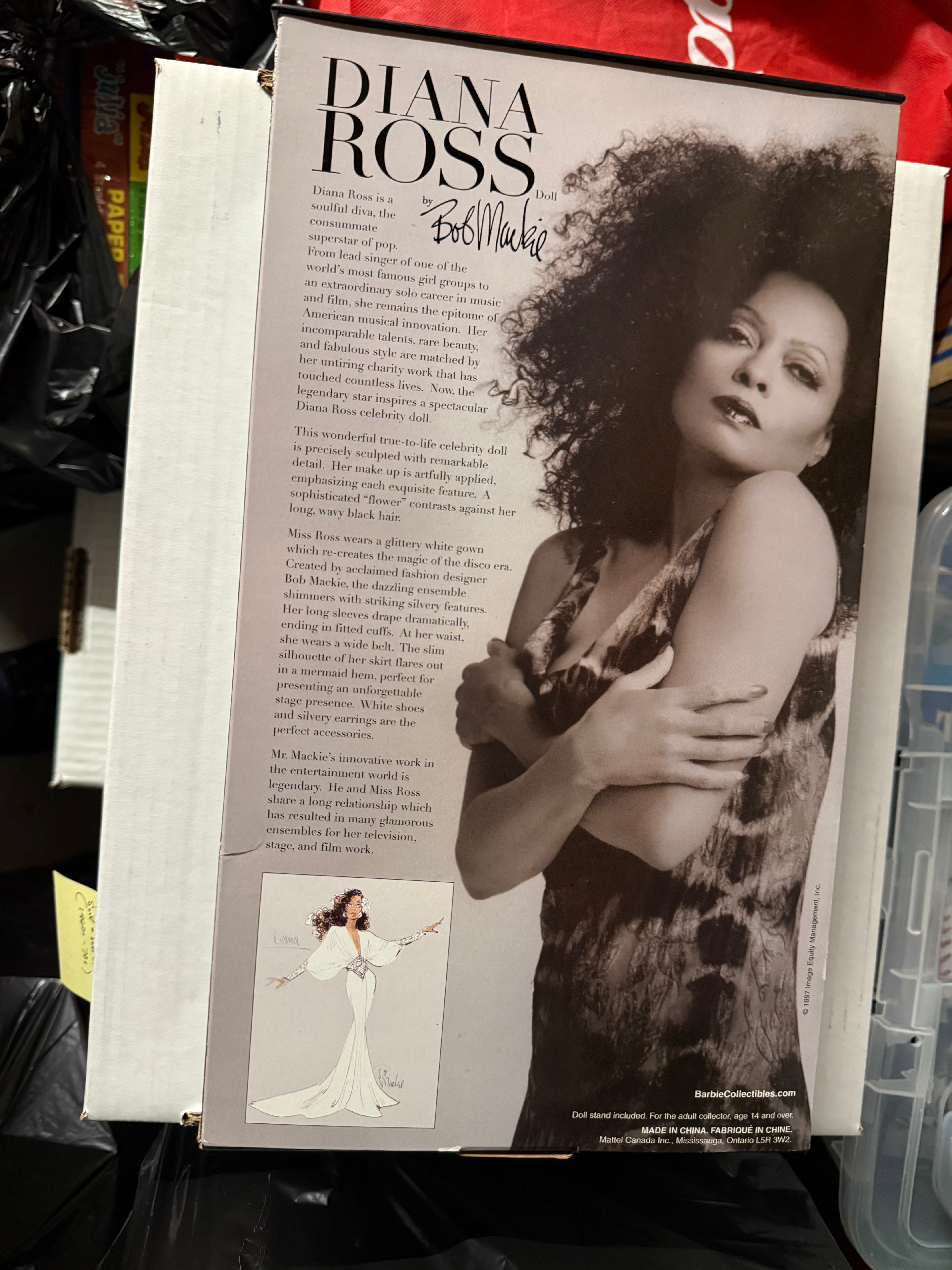 Diana Ross Bob Mackie Limited issued Barbie doll black label 1997