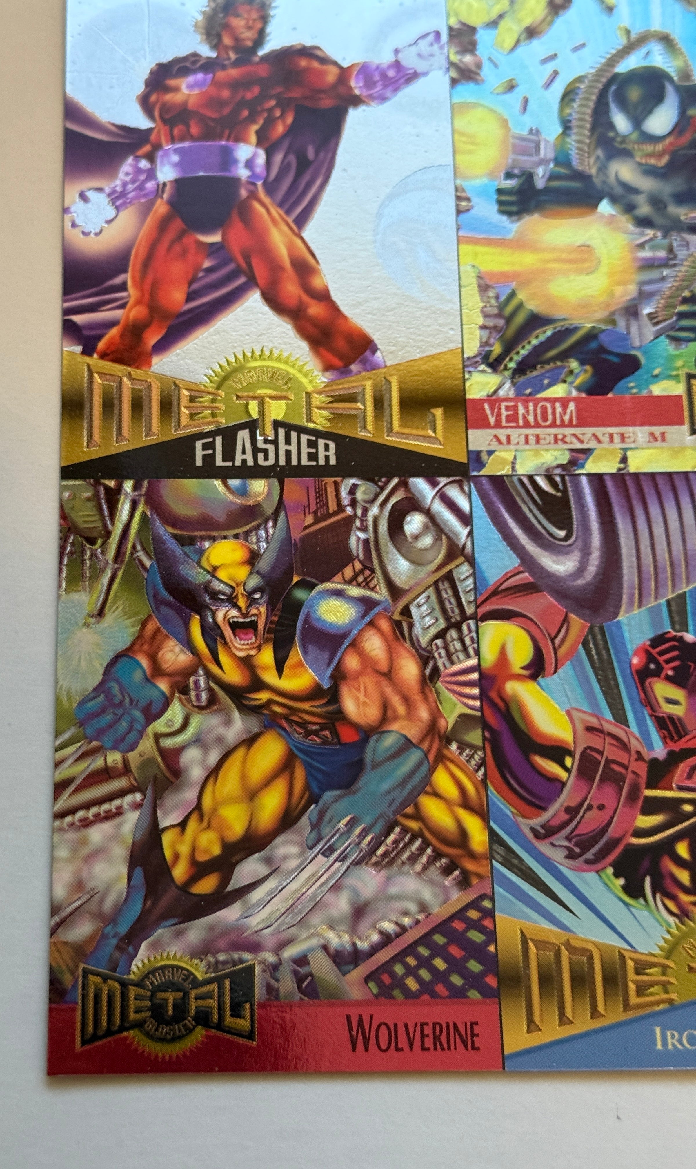 Marvel Metal rare uncut cards sheet 1995