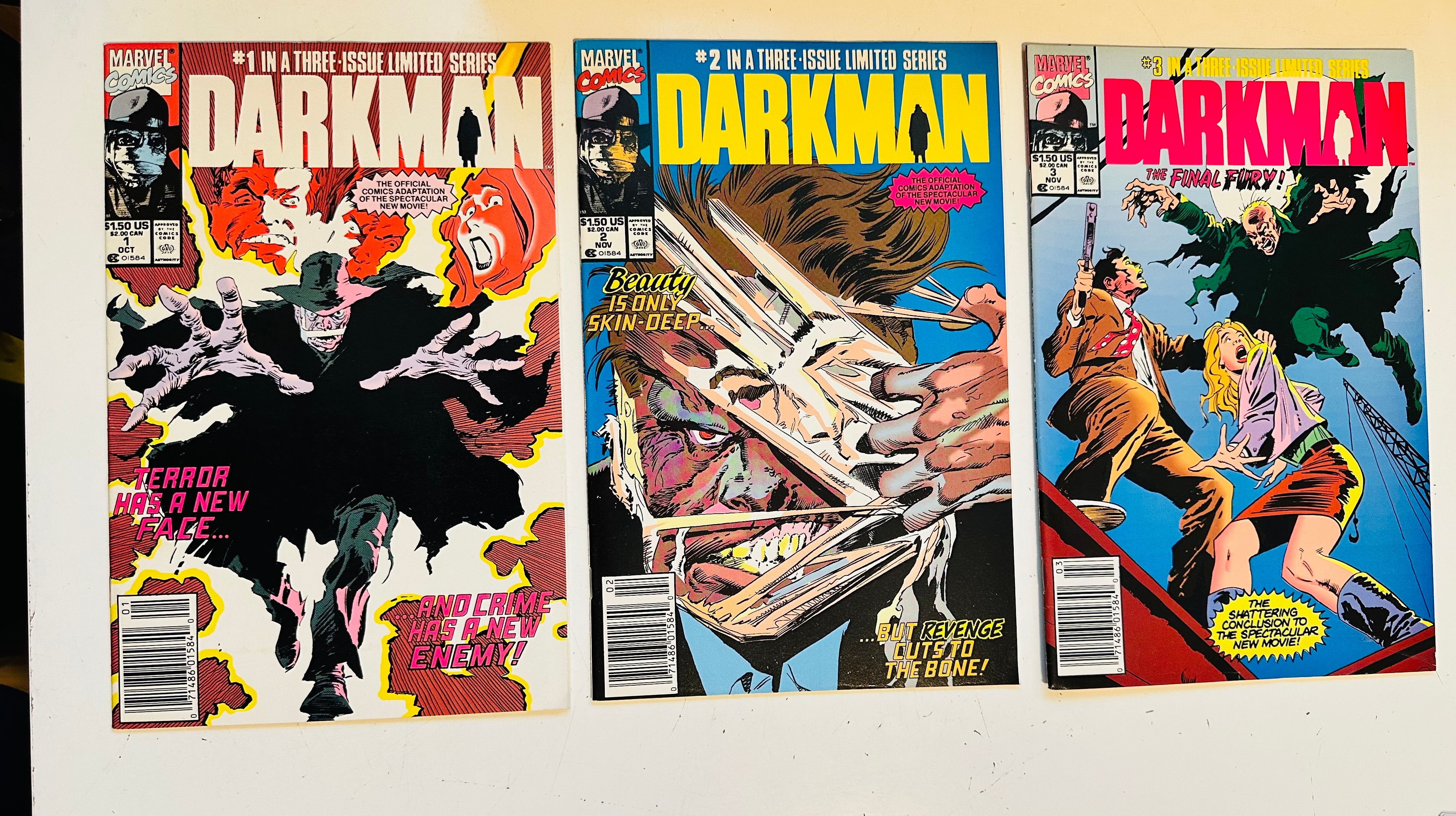 Darkman #1,2and 3 limited issued comic series 1990