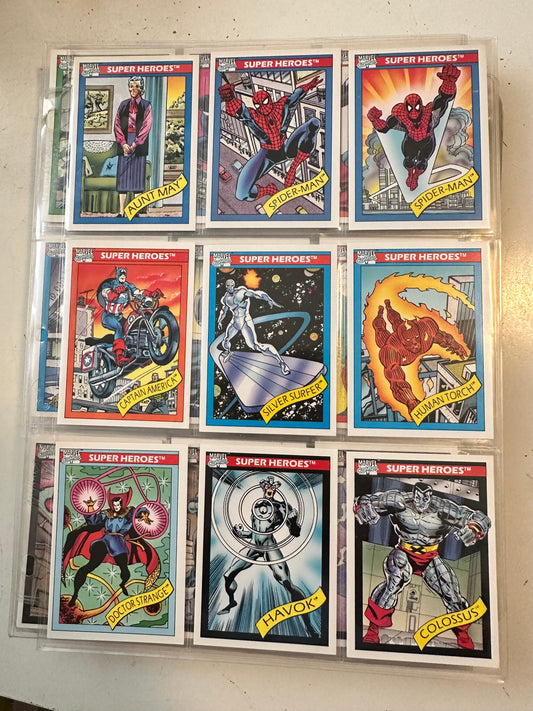 Marvel Universe series 1 rare vintage cards set in pages 1990