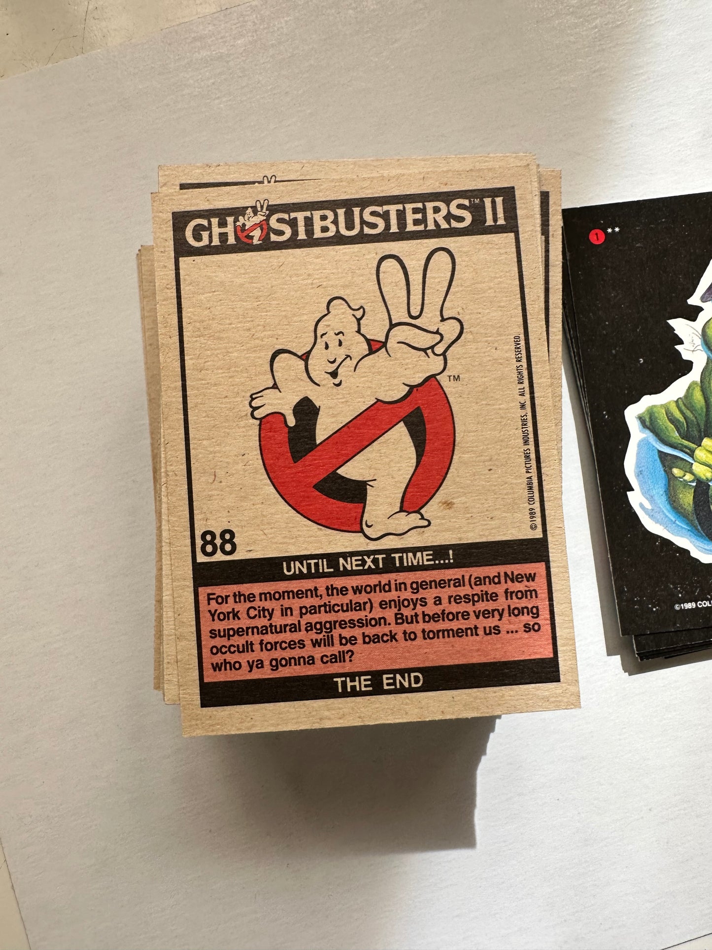 Ghostbusters 2 movie rarer version Opc Canadian cards and stickers set 1989