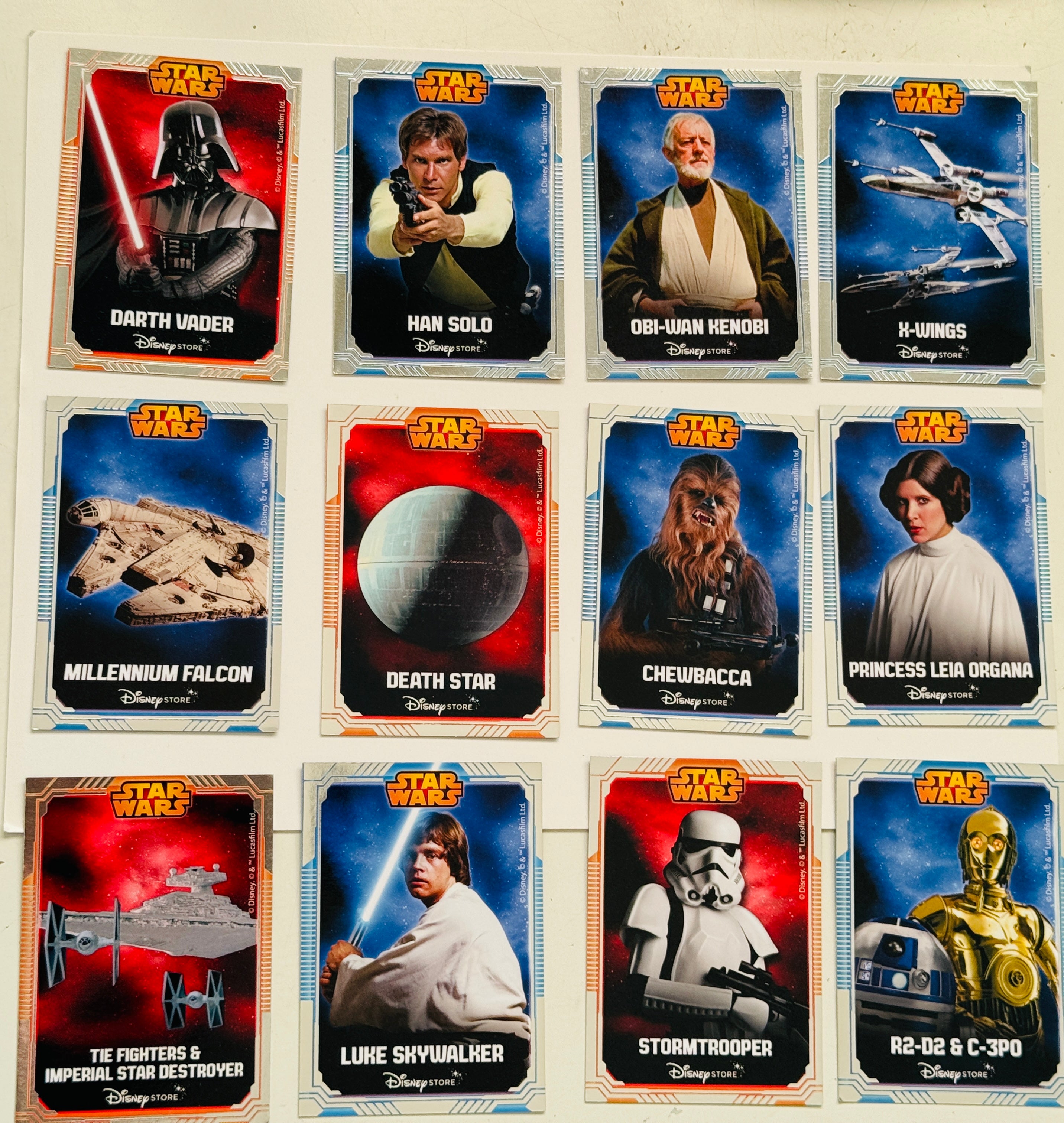 Star Wars Disney stores UK only issued cards set 2014