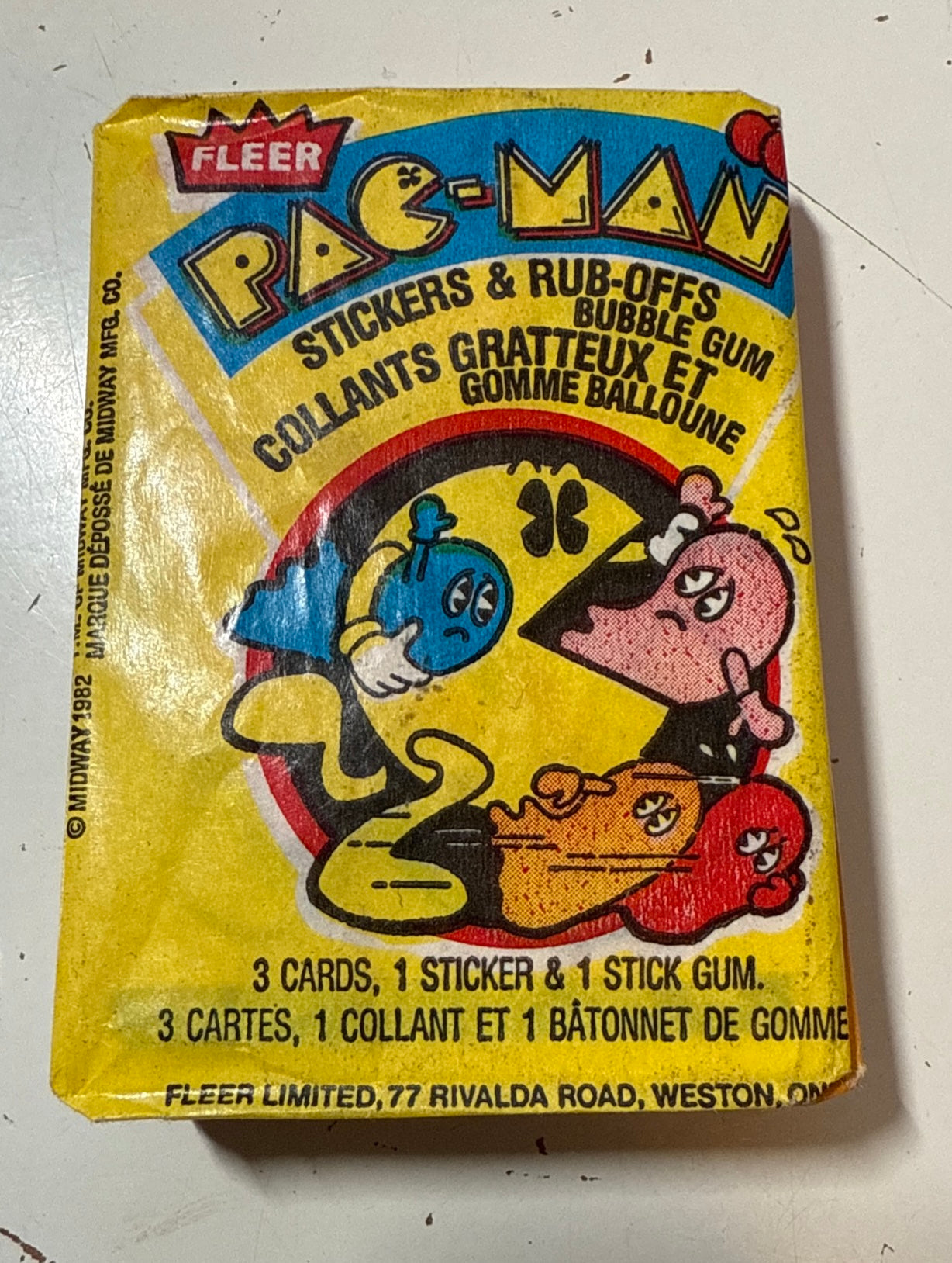 Pac-Man Canadian version sealed cards pack 1980